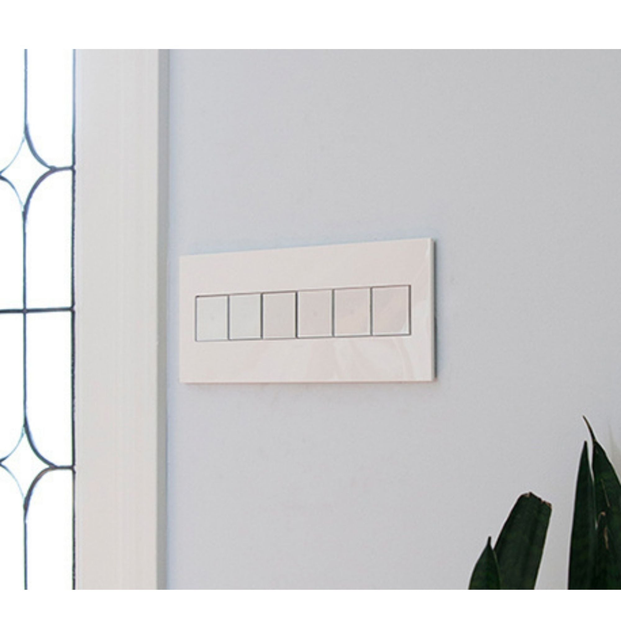 adorne 6-Gang Screwless Wall Plate, Glossy White - Bees Lighting