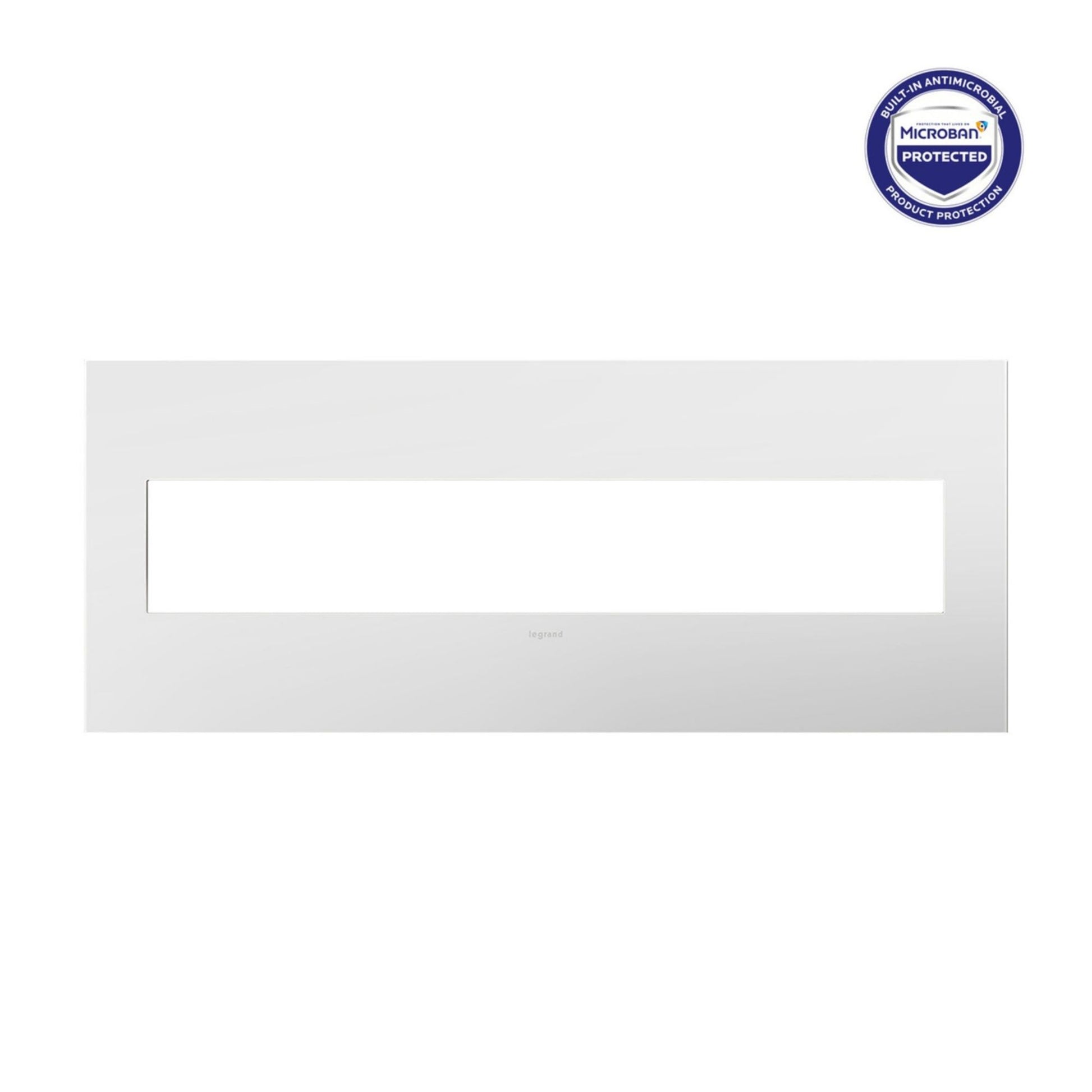 adorne 6-Gang Screwless Wall Plate, Glossy White on White - Bees Lighting