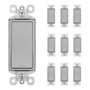 radiant 15A Single-Pole Switch, Gray, 10-Pack