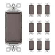 radiant 15A 3-Way Light Switch, 120V, Brown, 10-Pack