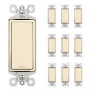 radiant 15A 3-Way Light Switch, 120V, Light Almond, 10-Pack
