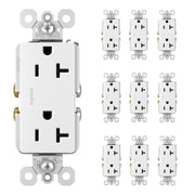 Pass and Seymour 20A Tamper-Resistant Duplex Receptacle, White, 10-Pack
