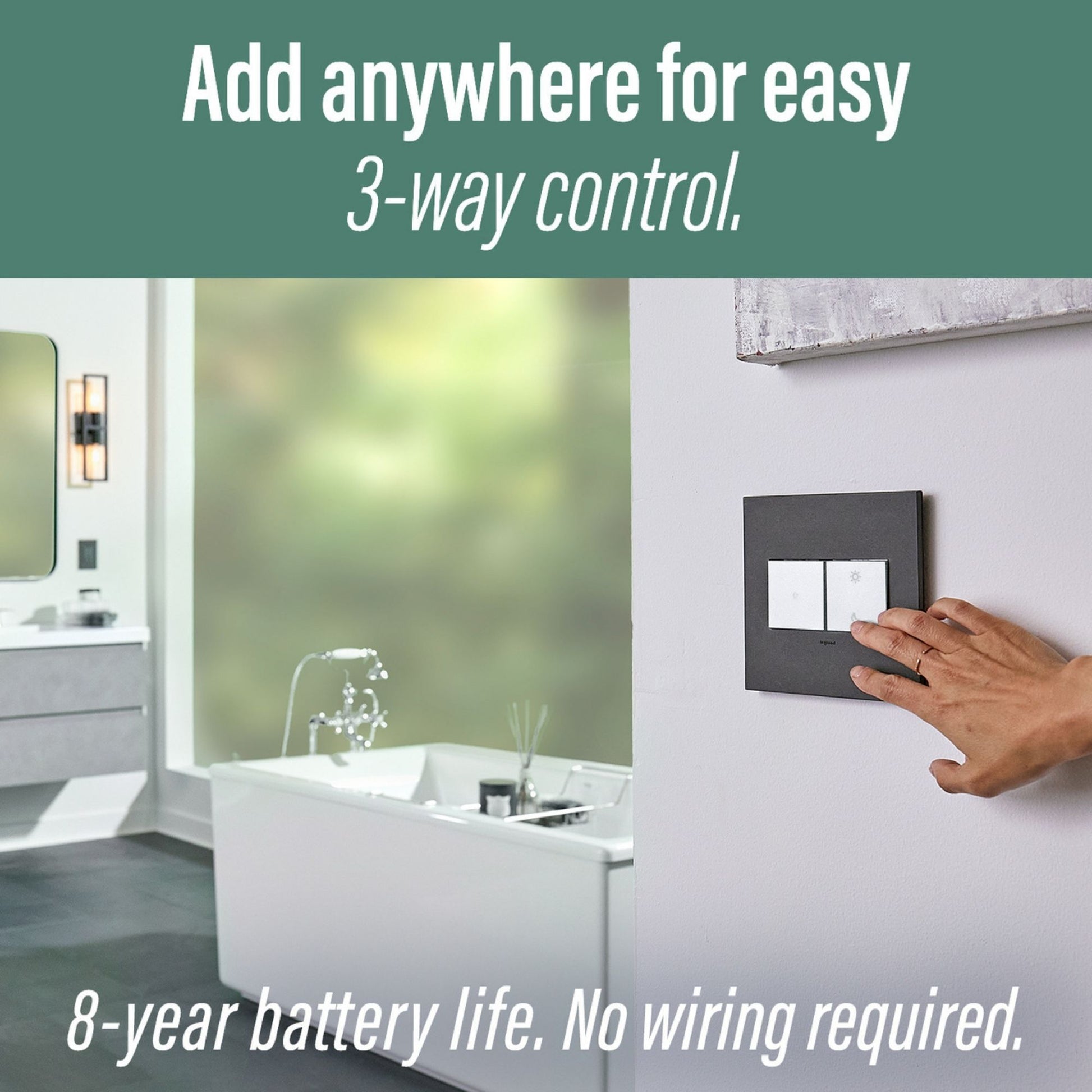 adorne Wireless Remote Smart Dimmer Switch With Netatmo, Magnesium - Bees Lighting