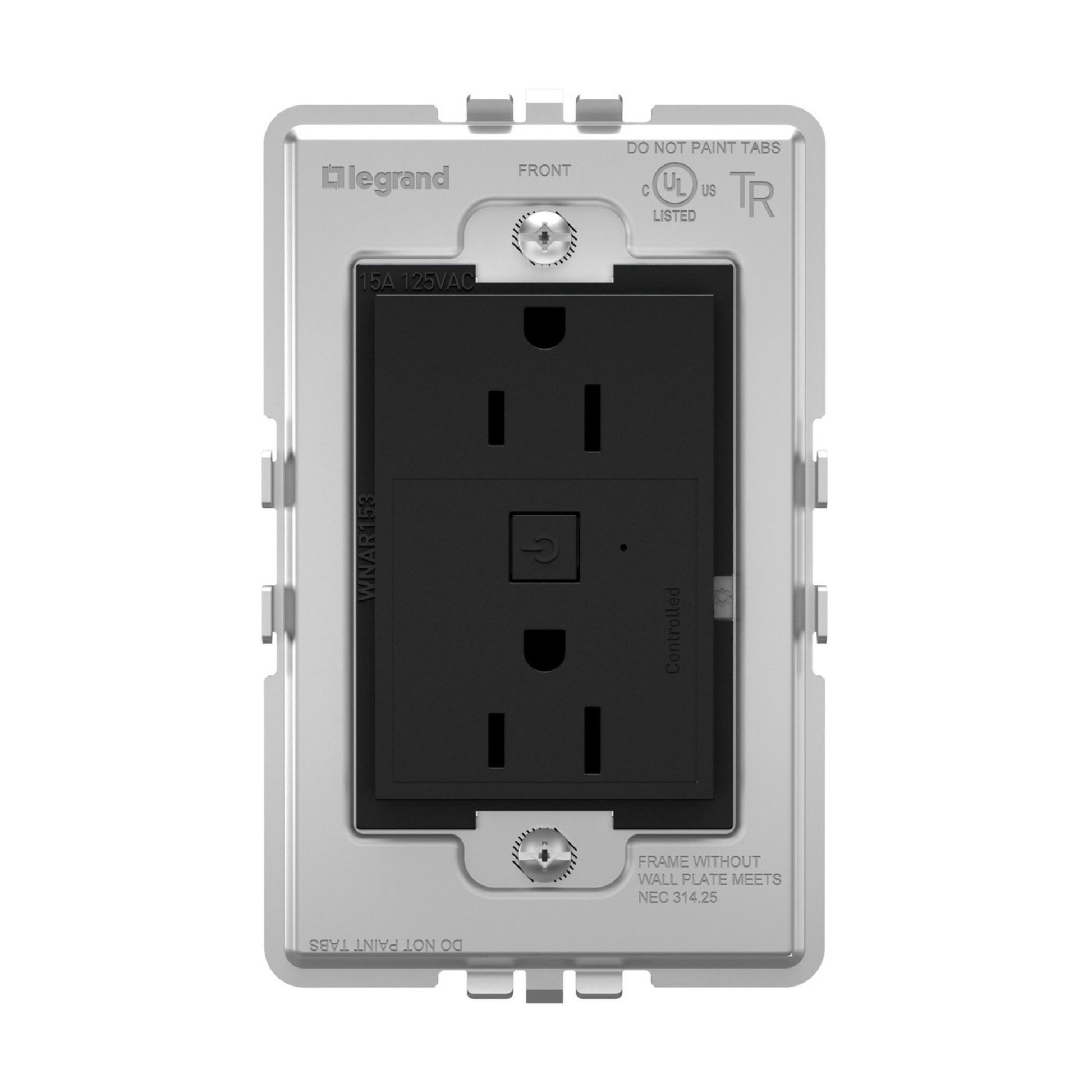 adorne 15A Smart Outlet with Netatmo Plus-Size, Graphite - Bees Lighting