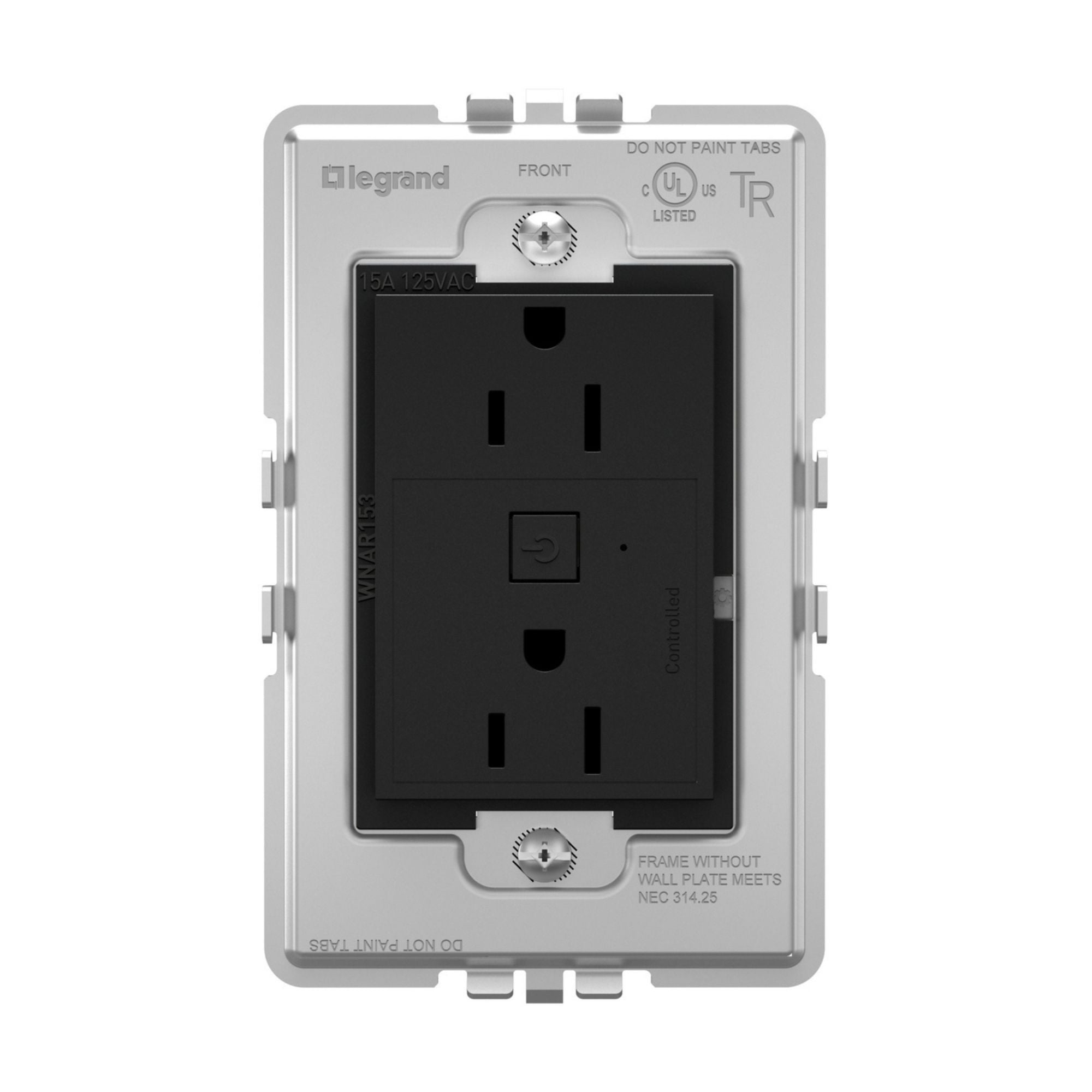 adorne 15A Smart Outlet with Netatmo Plus-Size, Graphite - Bees Lighting
