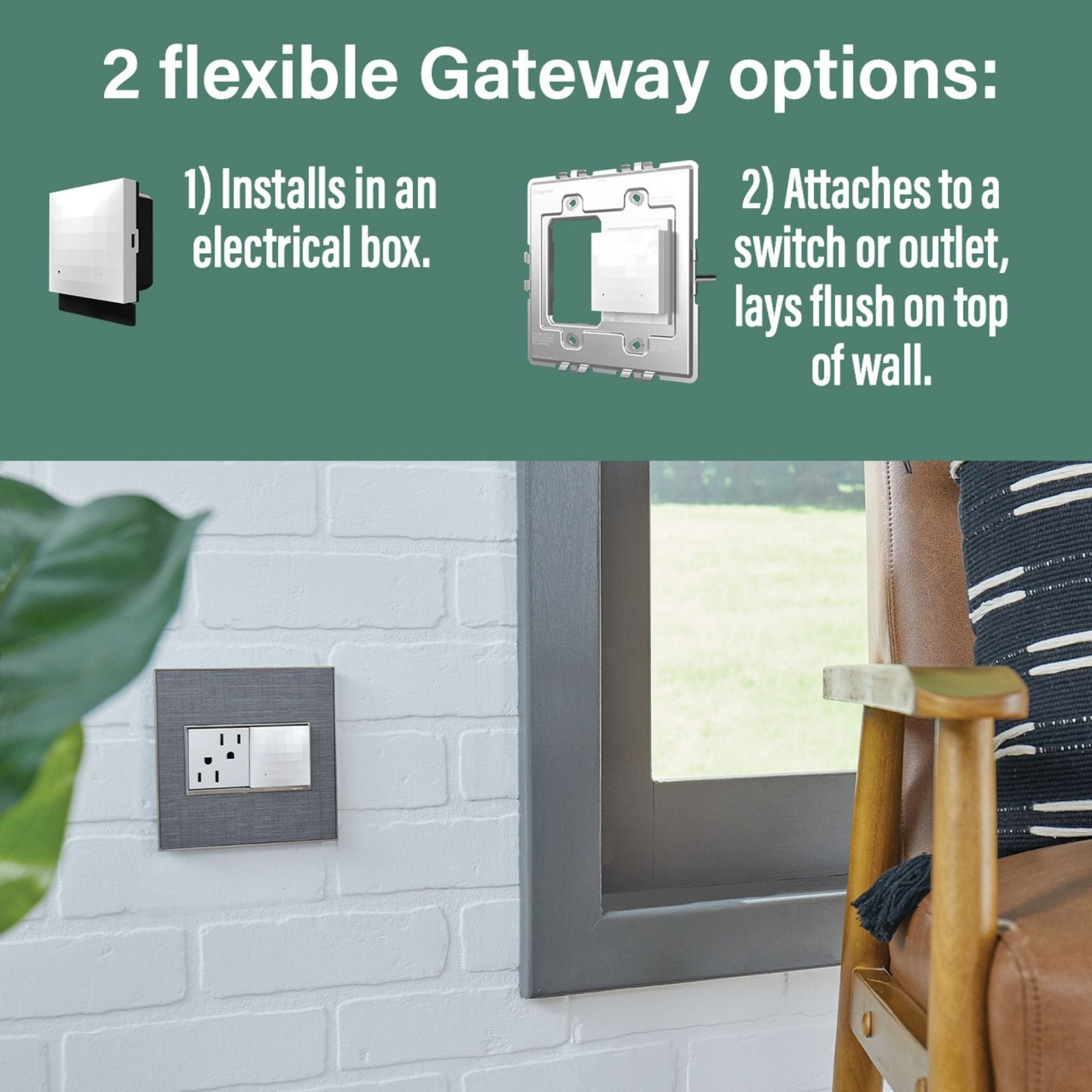 adorne 15A Smart Outlet with Netatmo Plus-Size, Graphite - Bees Lighting