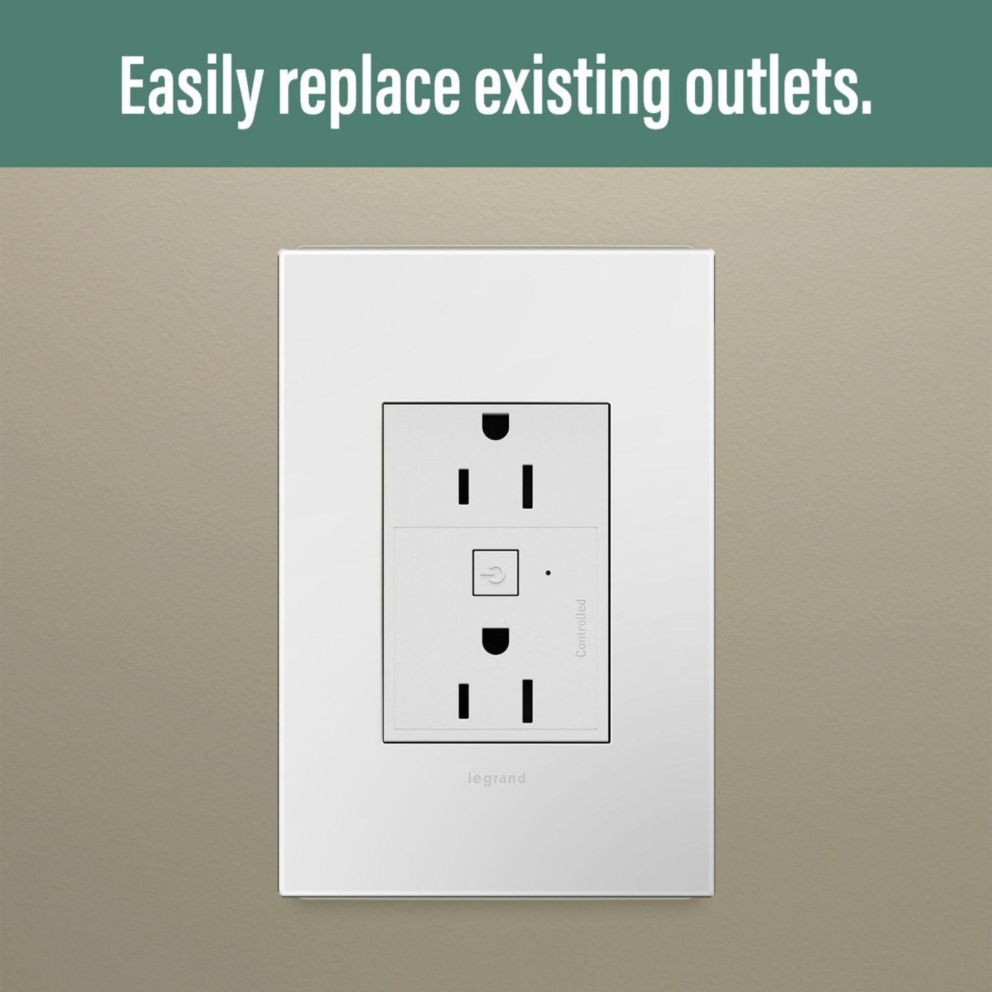 adorne 15A Smart Outlet with Netatmo Plus-Size, White - Bees Lighting