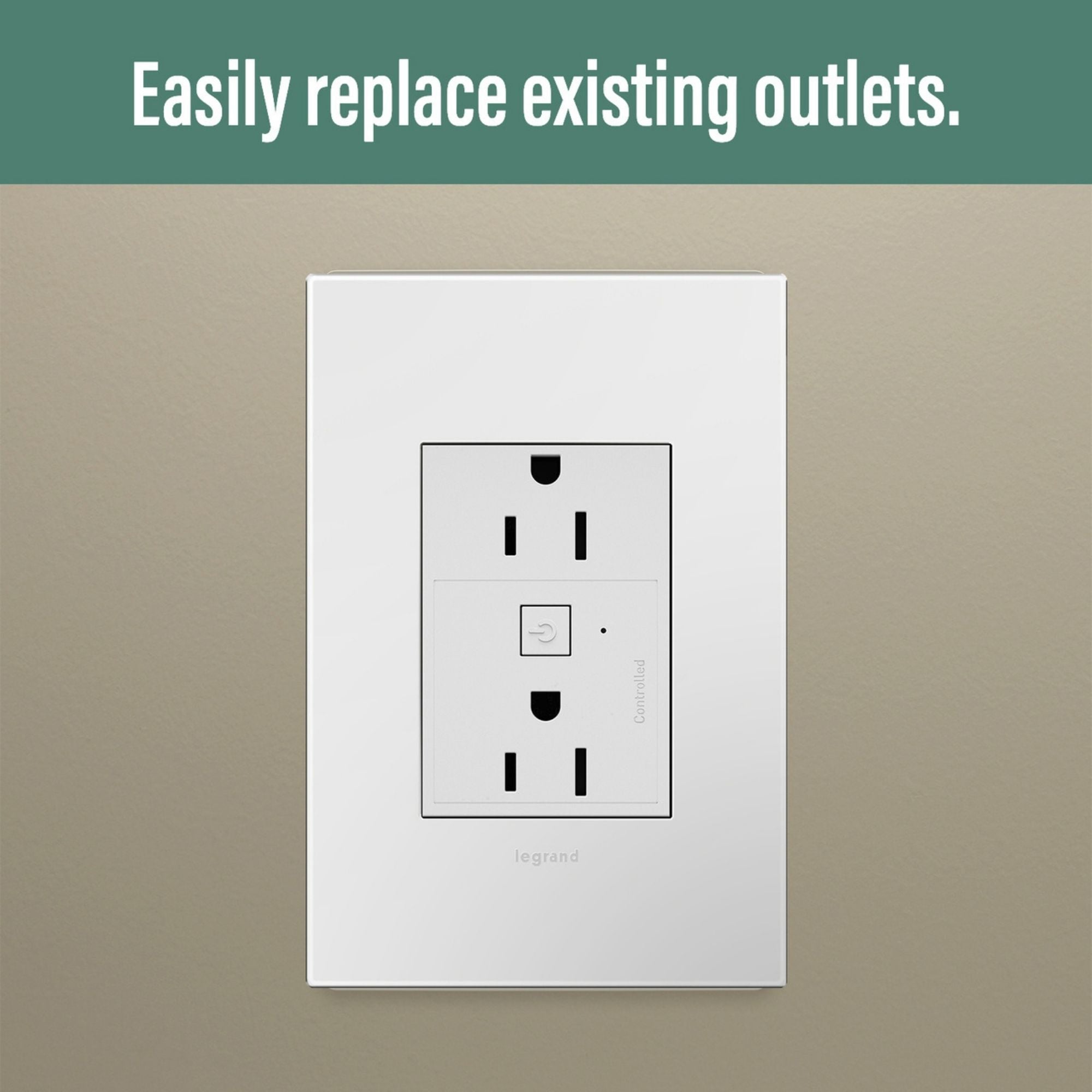 adorne 15A Smart Outlet with Netatmo Plus-Size, White - Bees Lighting
