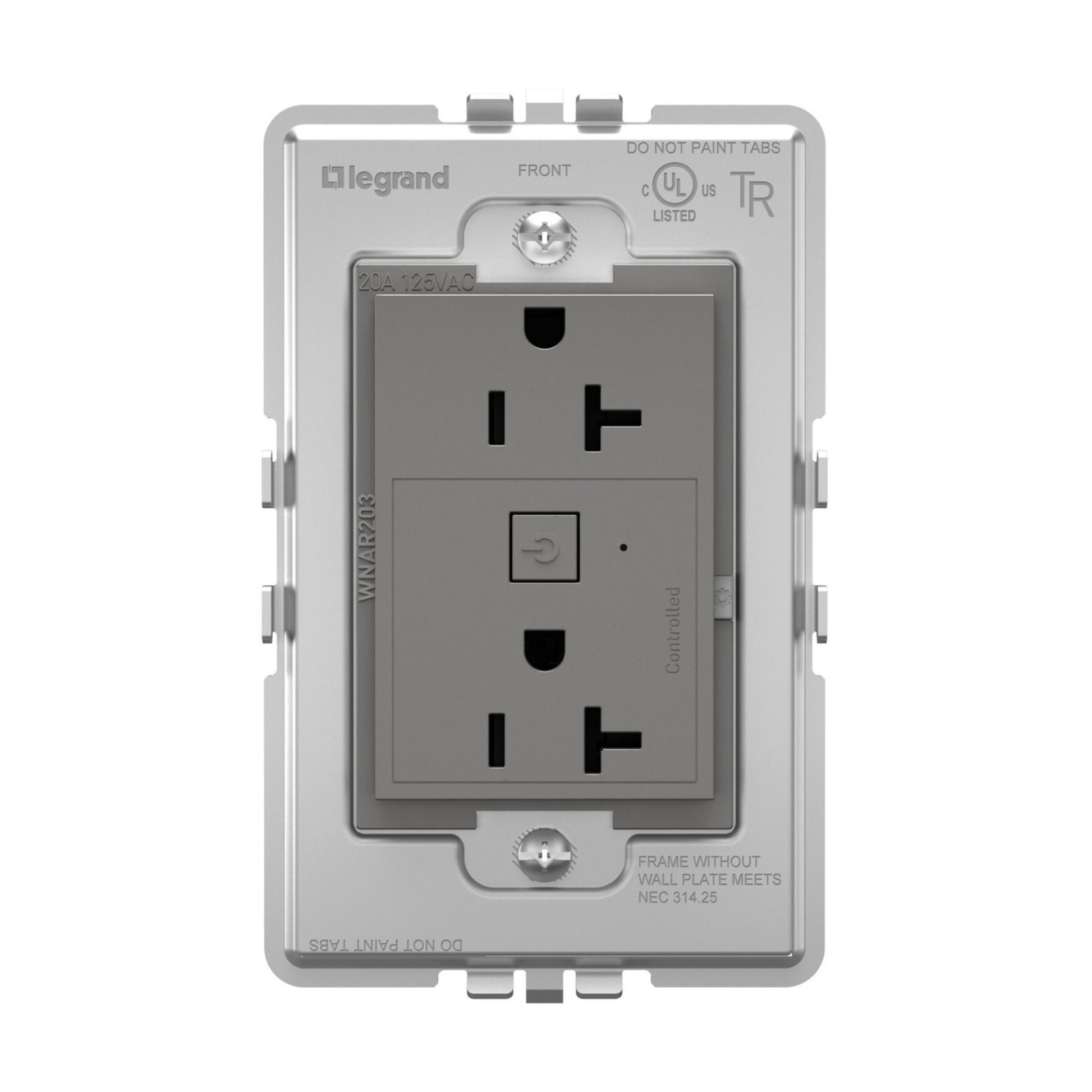 adorne 20A Smart Outlet with Netatmo Plus-Size, Magnesium - Bees Lighting
