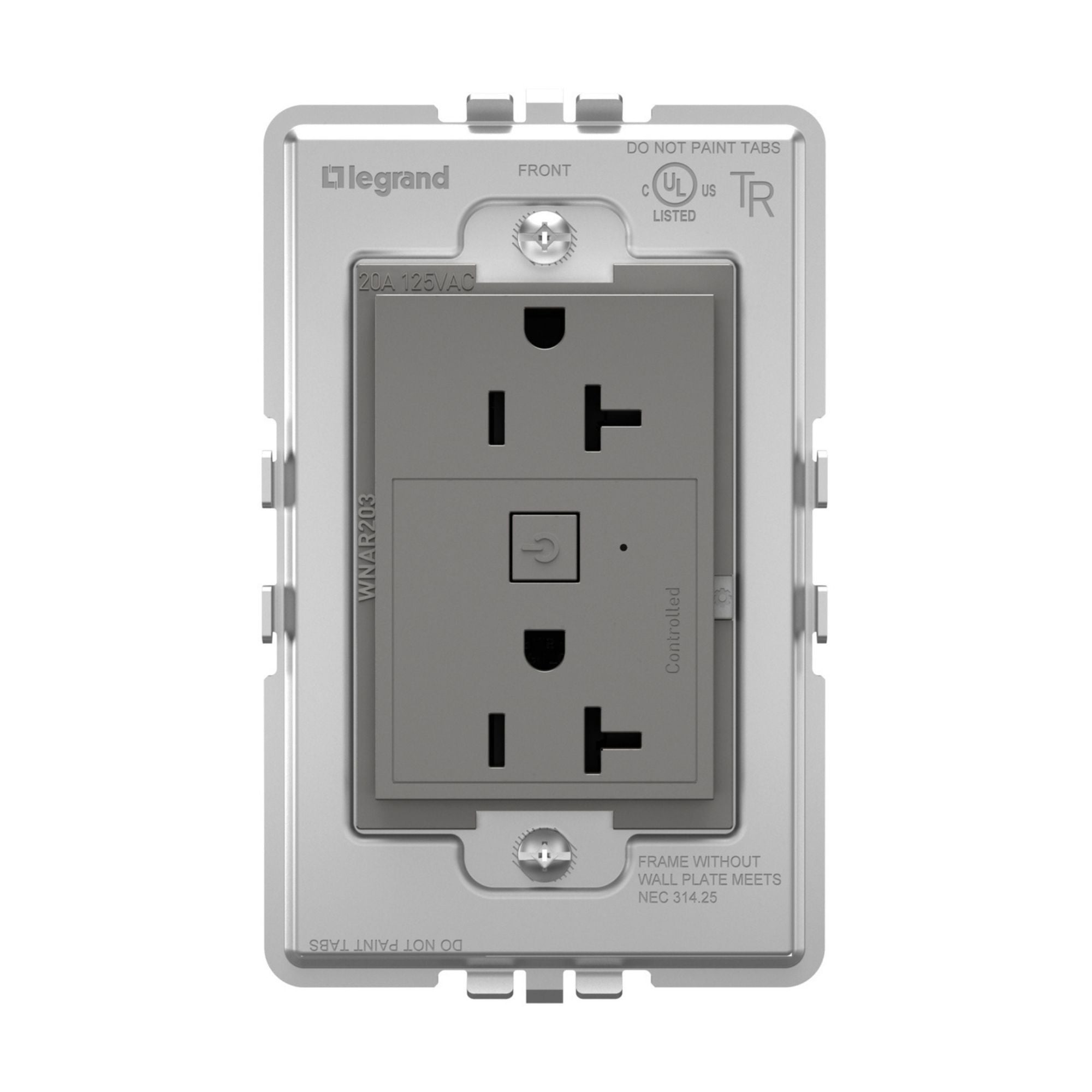 adorne 20A Smart Outlet with Netatmo Plus-Size, Magnesium - Bees Lighting