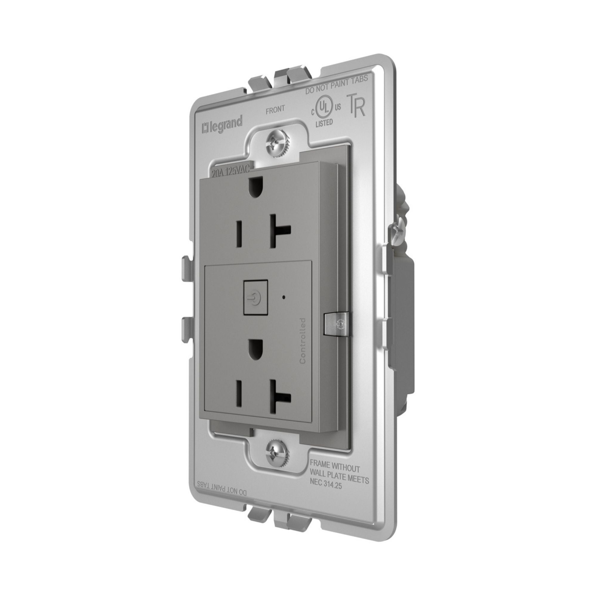 adorne 20A Smart Outlet with Netatmo Plus-Size, Magnesium - Bees Lighting