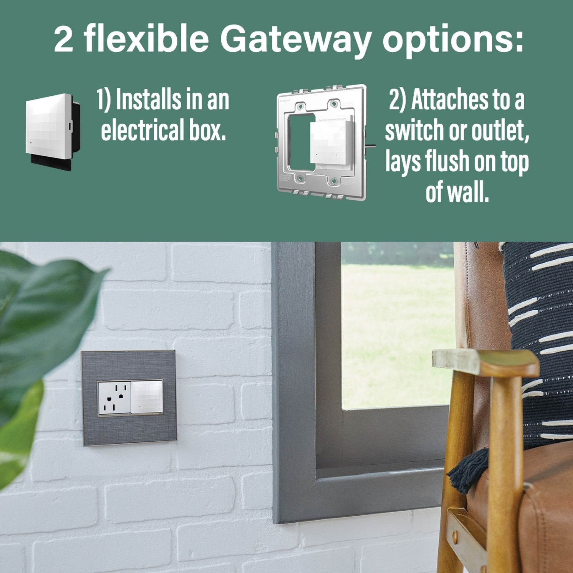 adorne 20A Smart Outlet with Netatmo Plus-Size, Magnesium - Bees Lighting
