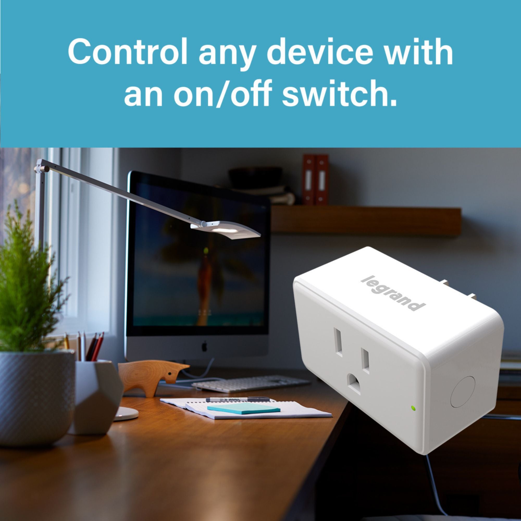 Smart 15A Plug-In Switch with Wi-Fi, Matter-Enabled, Matte White - Bees Lighting