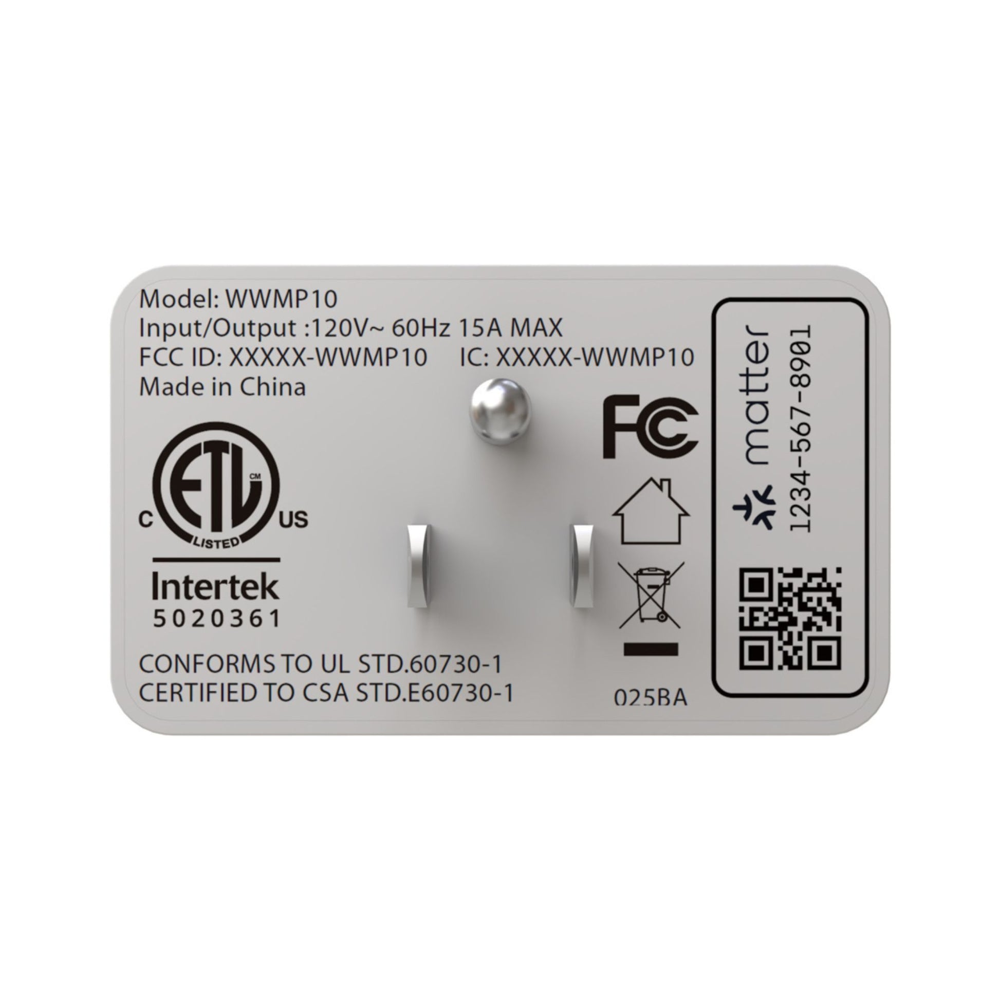 Smart 15A Plug-In Switch with Wi-Fi, Matter-Enabled, Matte White - Bees Lighting