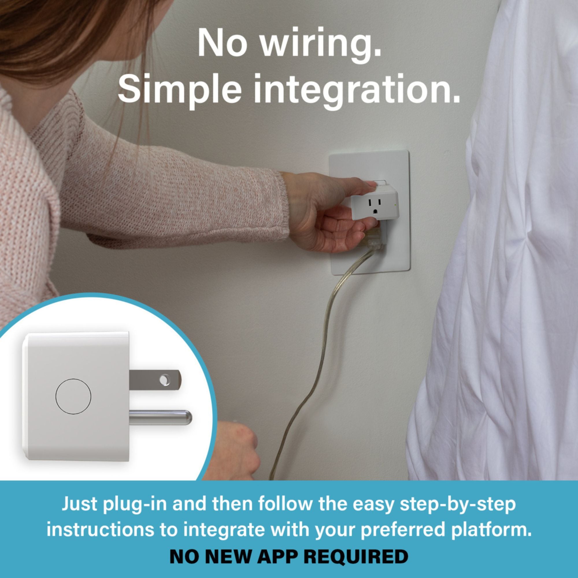 Smart 15A Plug-In Switch with Wi-Fi, Matter-Enabled, Matte White - Bees Lighting