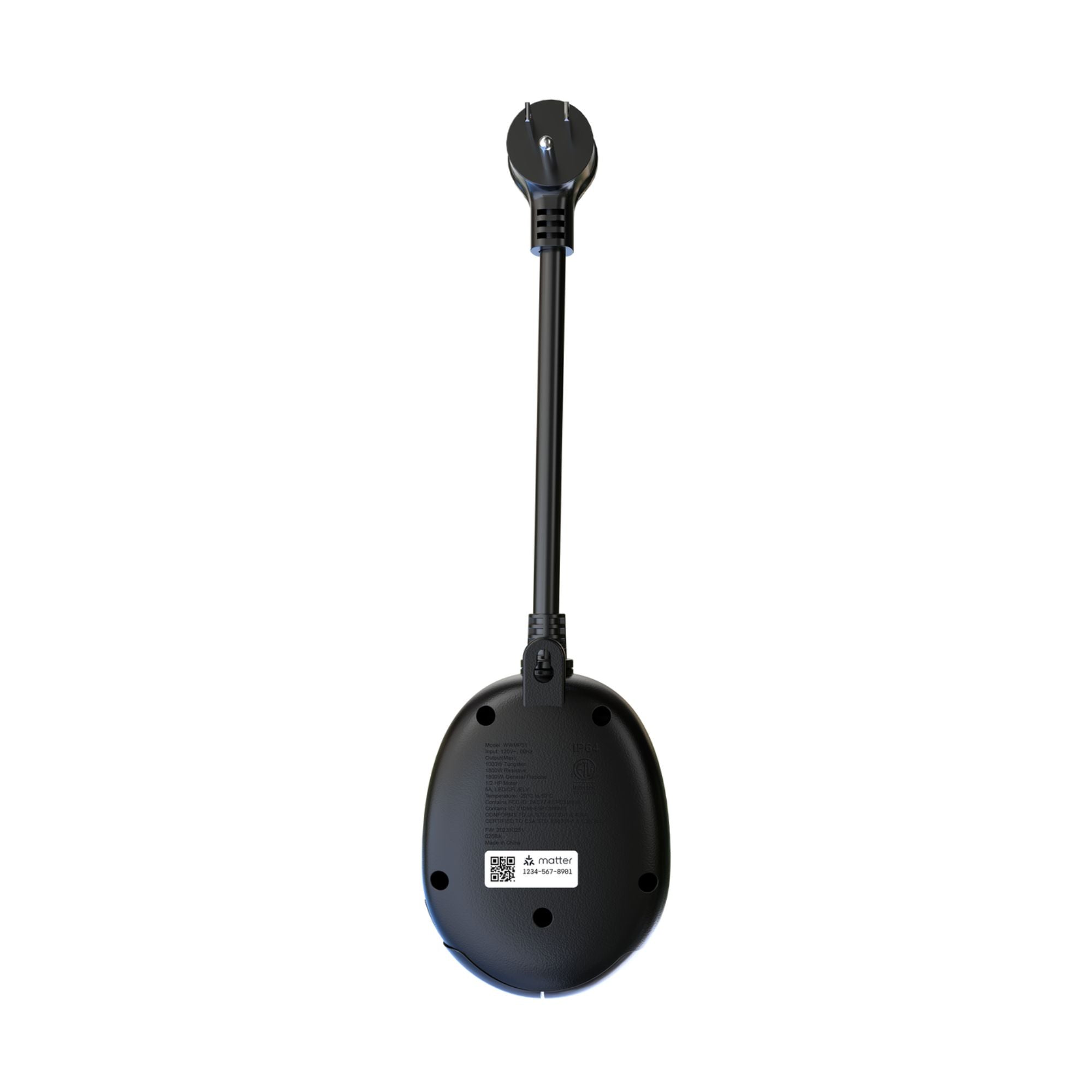 Smart Outdoor Dual Output Plug with Wi-Fi, Matter-Enabled, Black - Bees Lighting