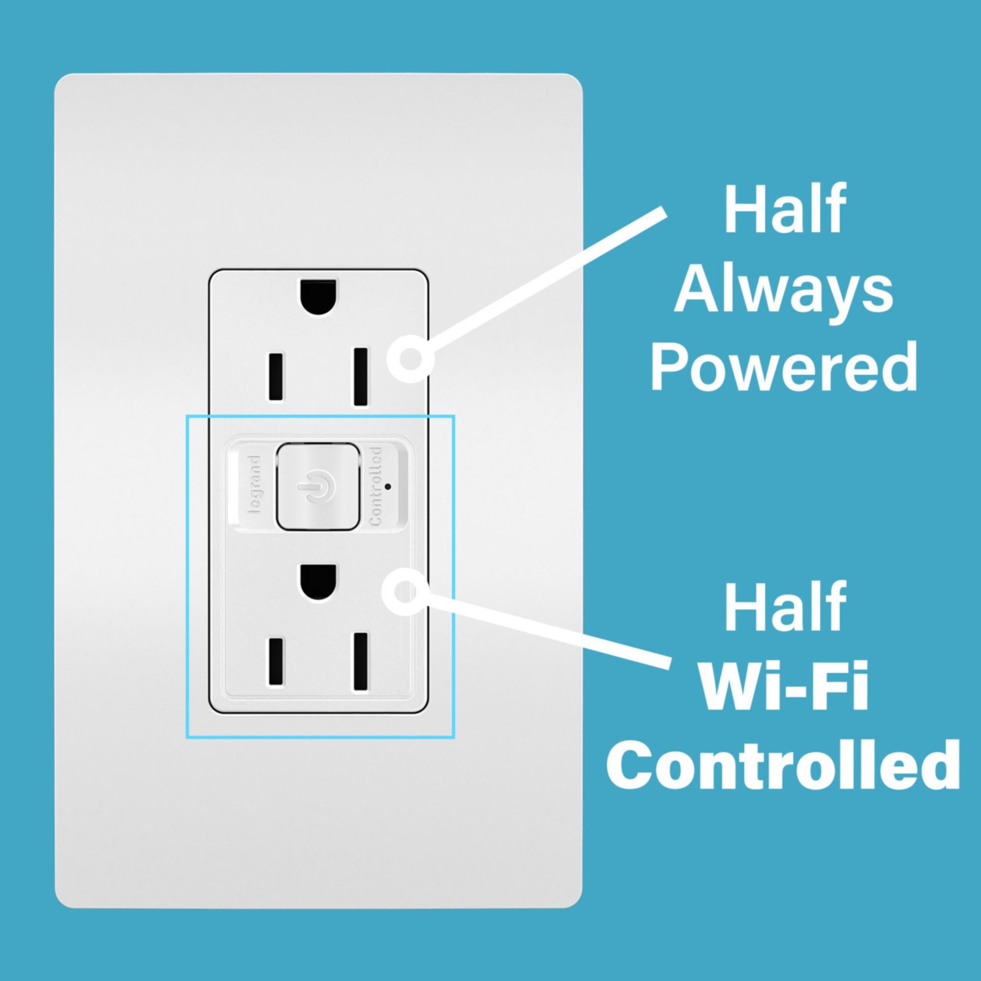 radiant Smart 15A Receptacle with Wi-Fi, Matter-Enabled, White - Bees Lighting