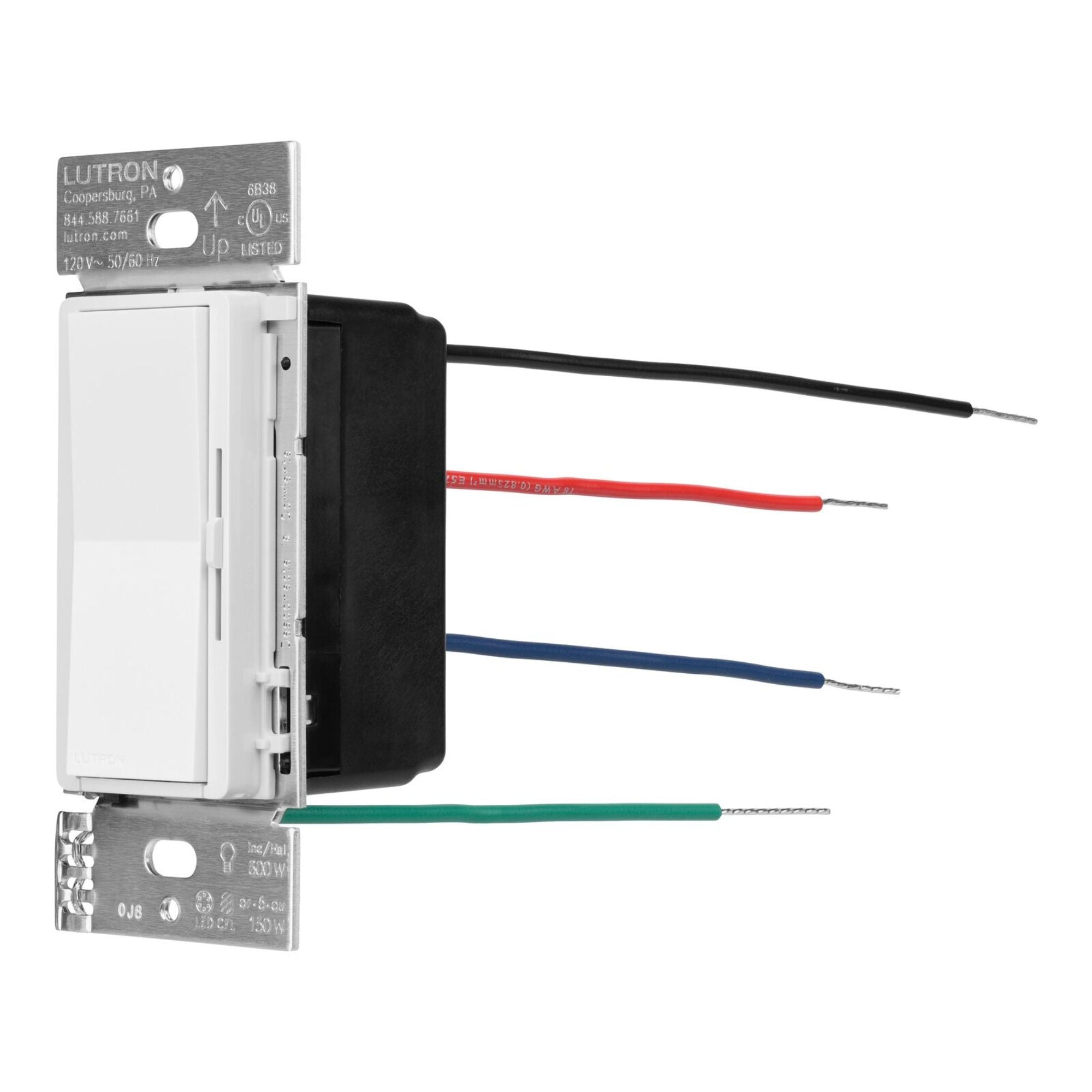 Lutron - Lutron Diva LED+ Dimmer with Night Mode, 150-Watt - DVCLN-153P-WH | Bees Lighting