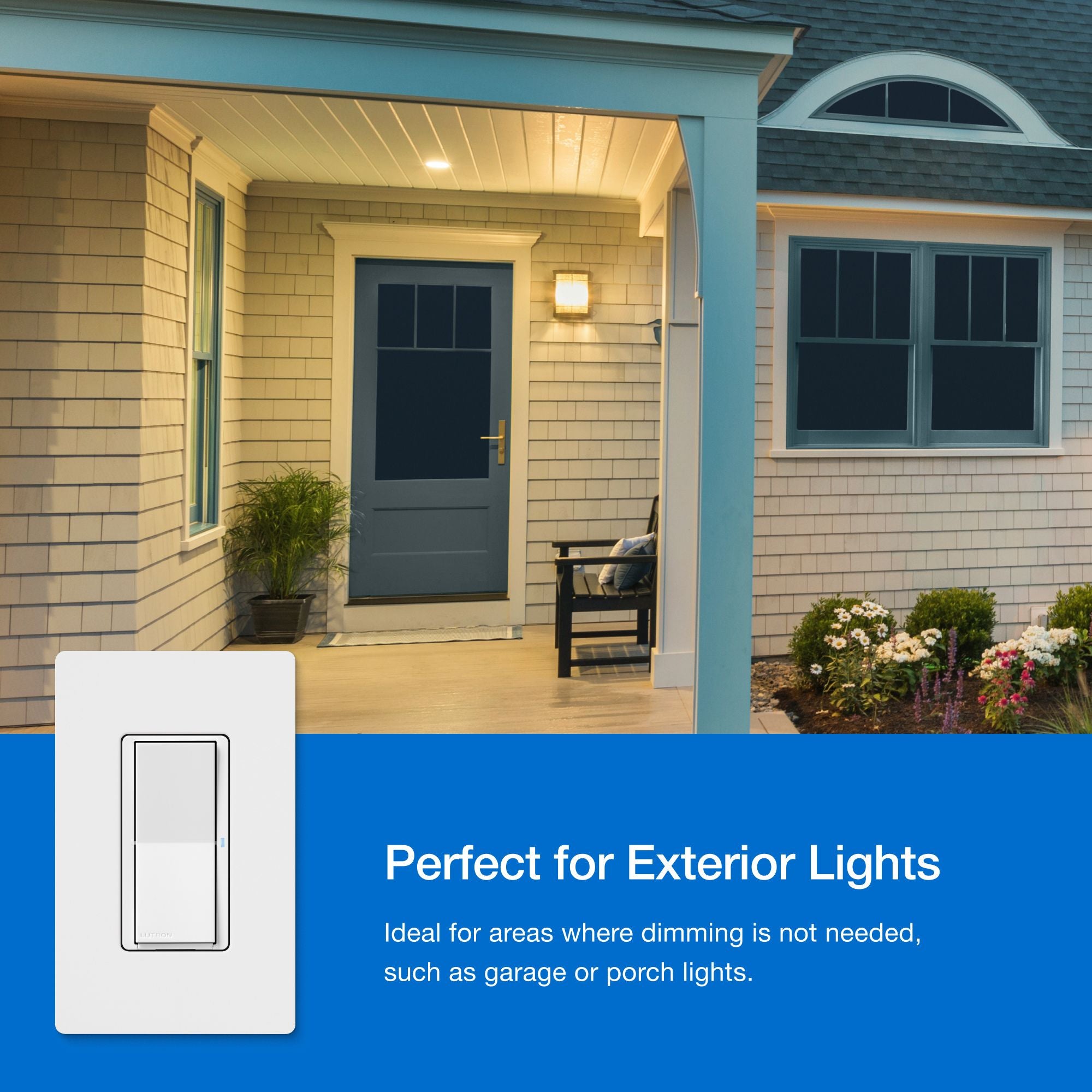 Lutron DVRF-PKG1S-WH Caseta Claro Smart Switch Kit with Pico Paddle Remote, White