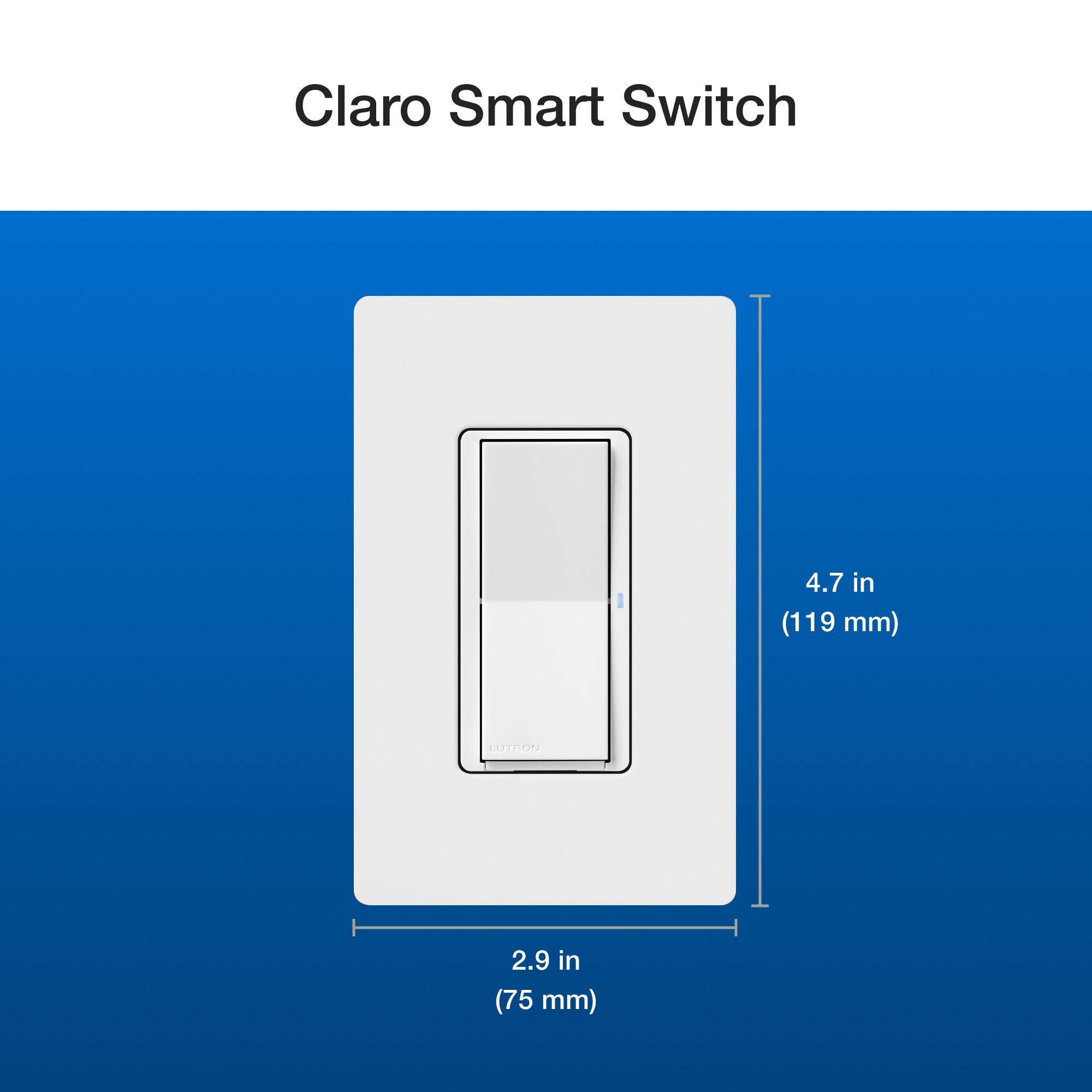 Lutron DVRF-PKG1S-WH Caseta Claro Smart Switch Kit with Pico Paddle Remote, White