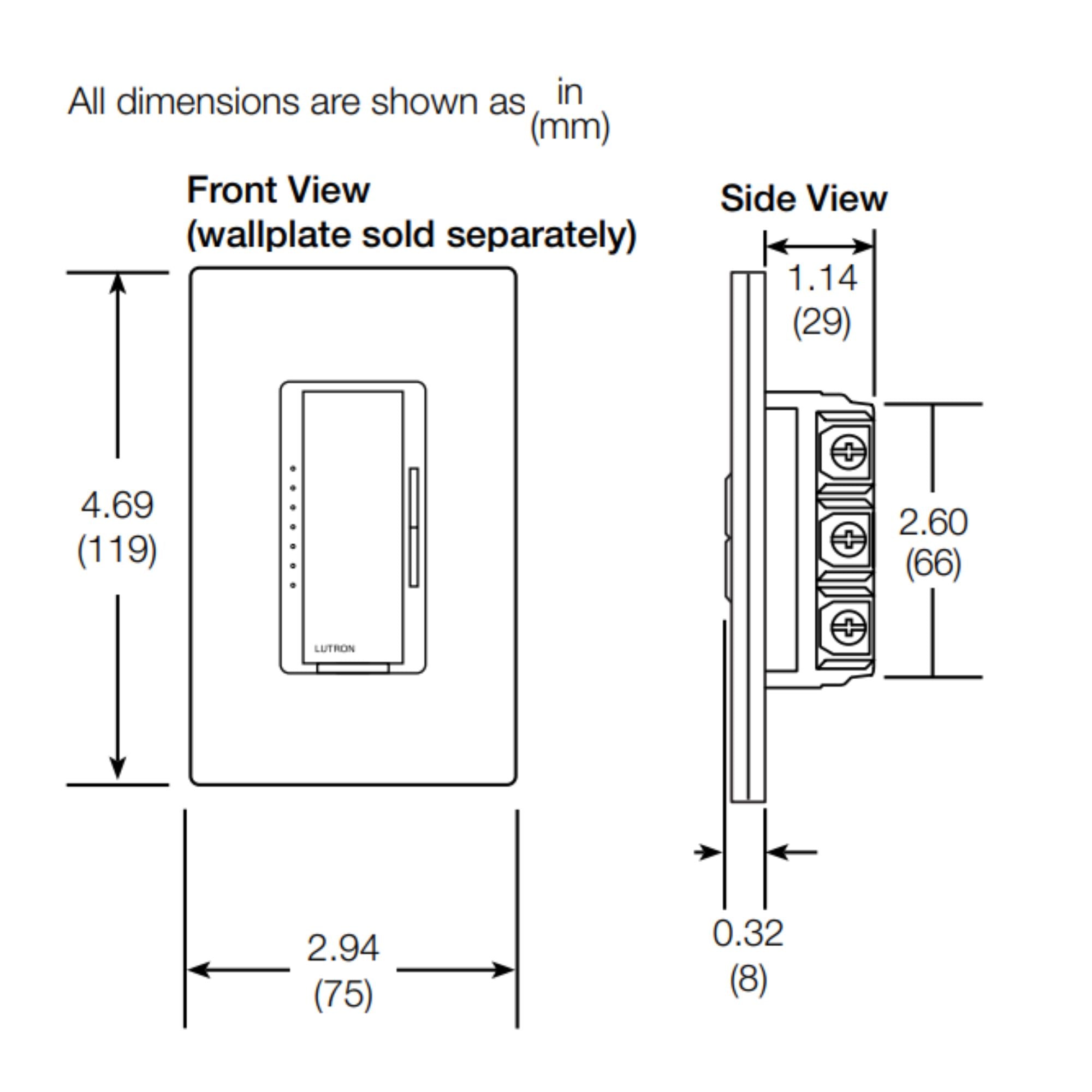 Maestro PRO LED+ Tap Dimmer Switch, 250W LED, 500W ELV, Single Pole or Multi-Location, Black