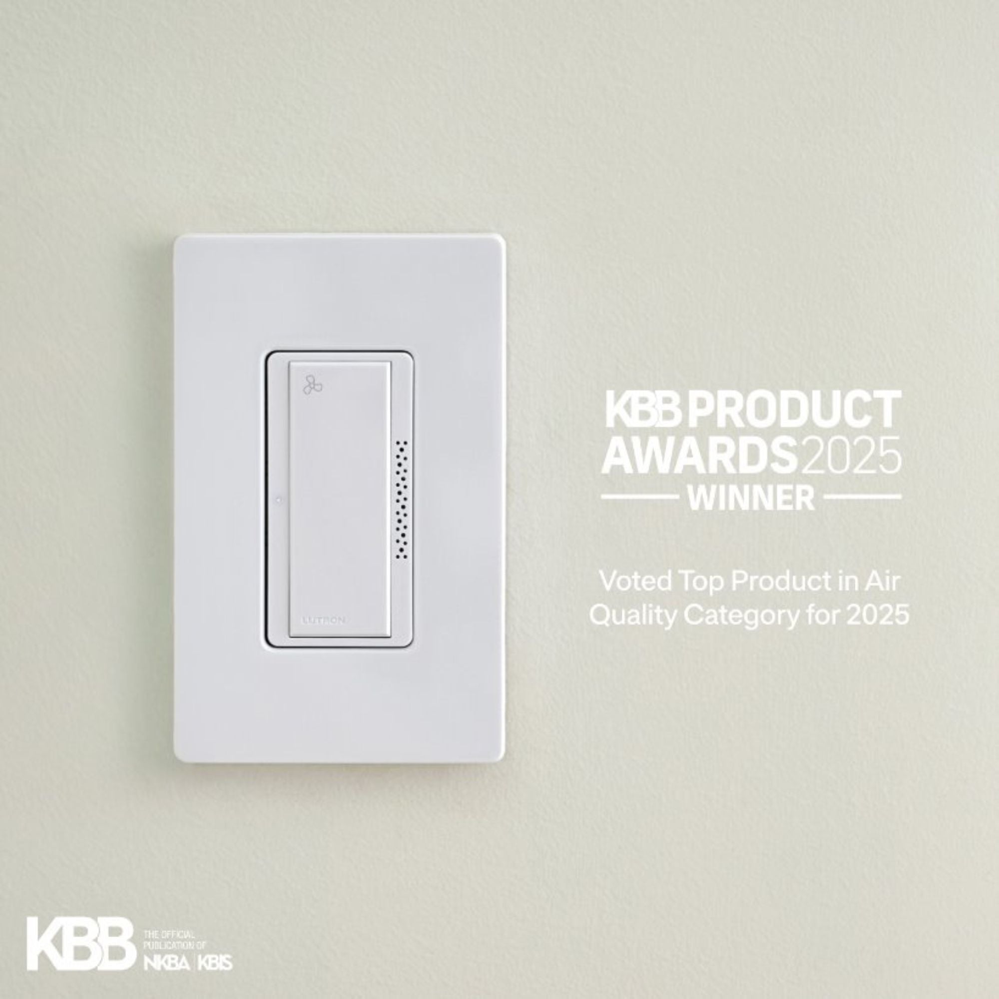 Lutron - Lutron MS-HS3-WH XactSense Humidity Sensor Switch - Gloss White | Bees Lighting