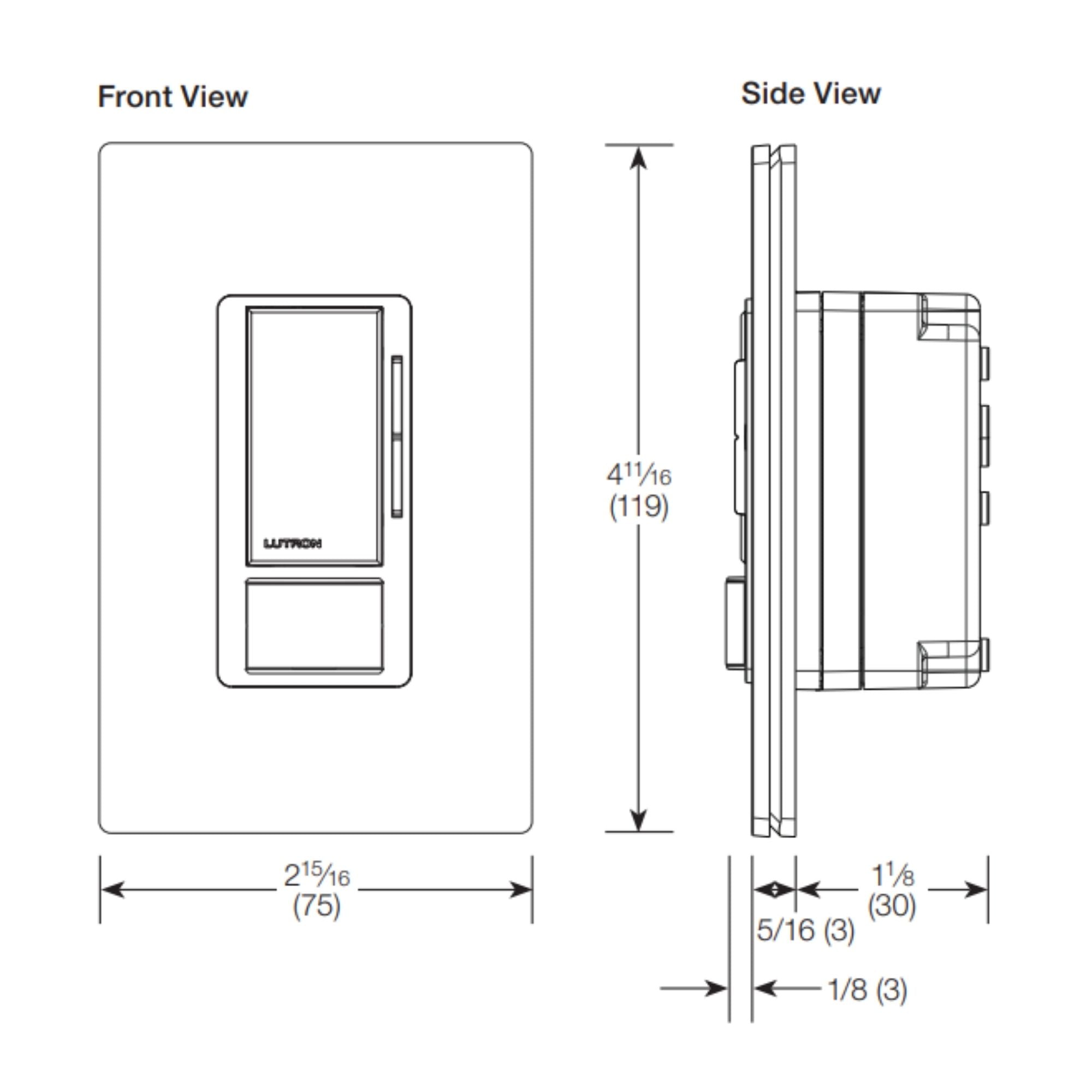 Lutron Maestro MS-Z101-LA 0-10V Dimmer + PIR Occupancy/Vacancy Sensor Switch, 120-277V, Light Almond