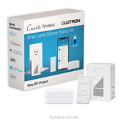 Lutron P-BDG-PKG1P Caséta Lamp Dimming Smart Plug Starter Kit with Smart Hub and Pico Remote, White