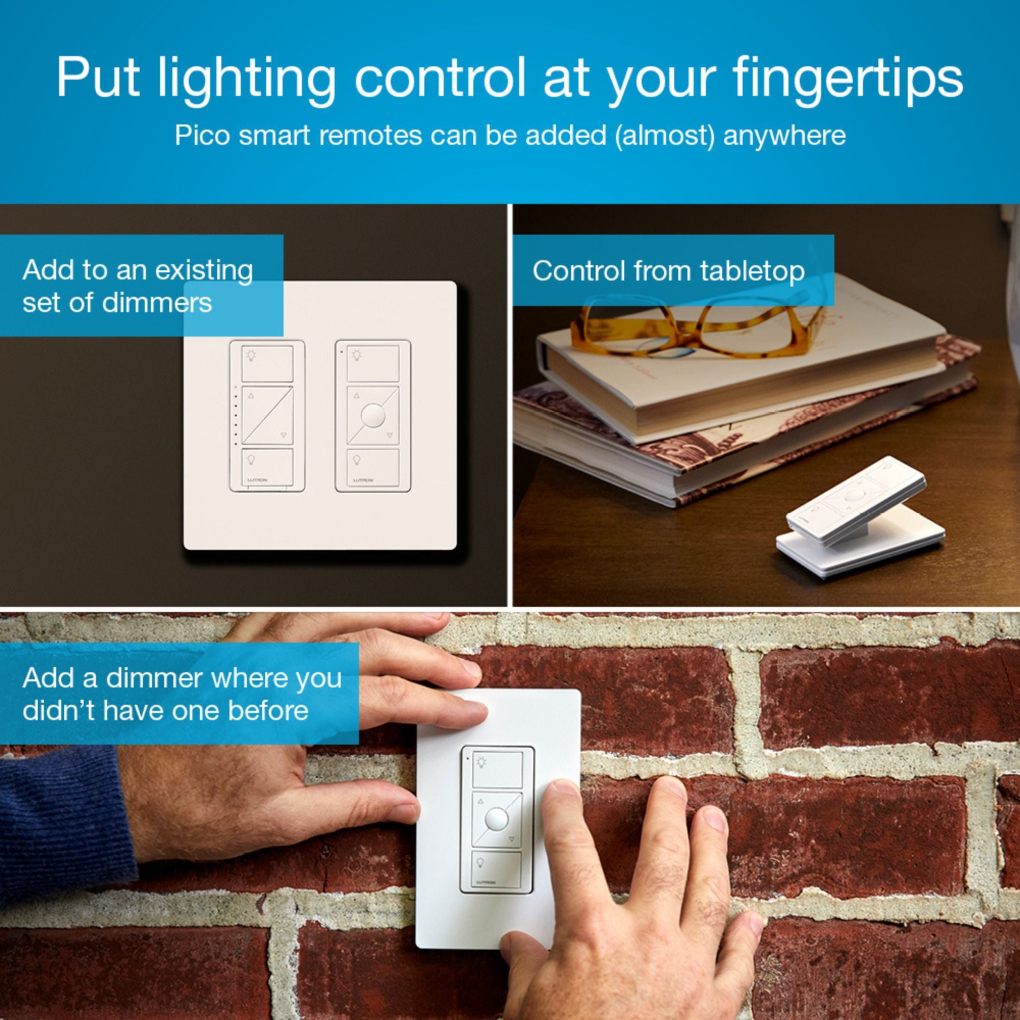 Lutron P-BDG-PKG1P Caséta Lamp Dimming Smart Plug Starter Kit with Smart Hub and Pico Remote, White