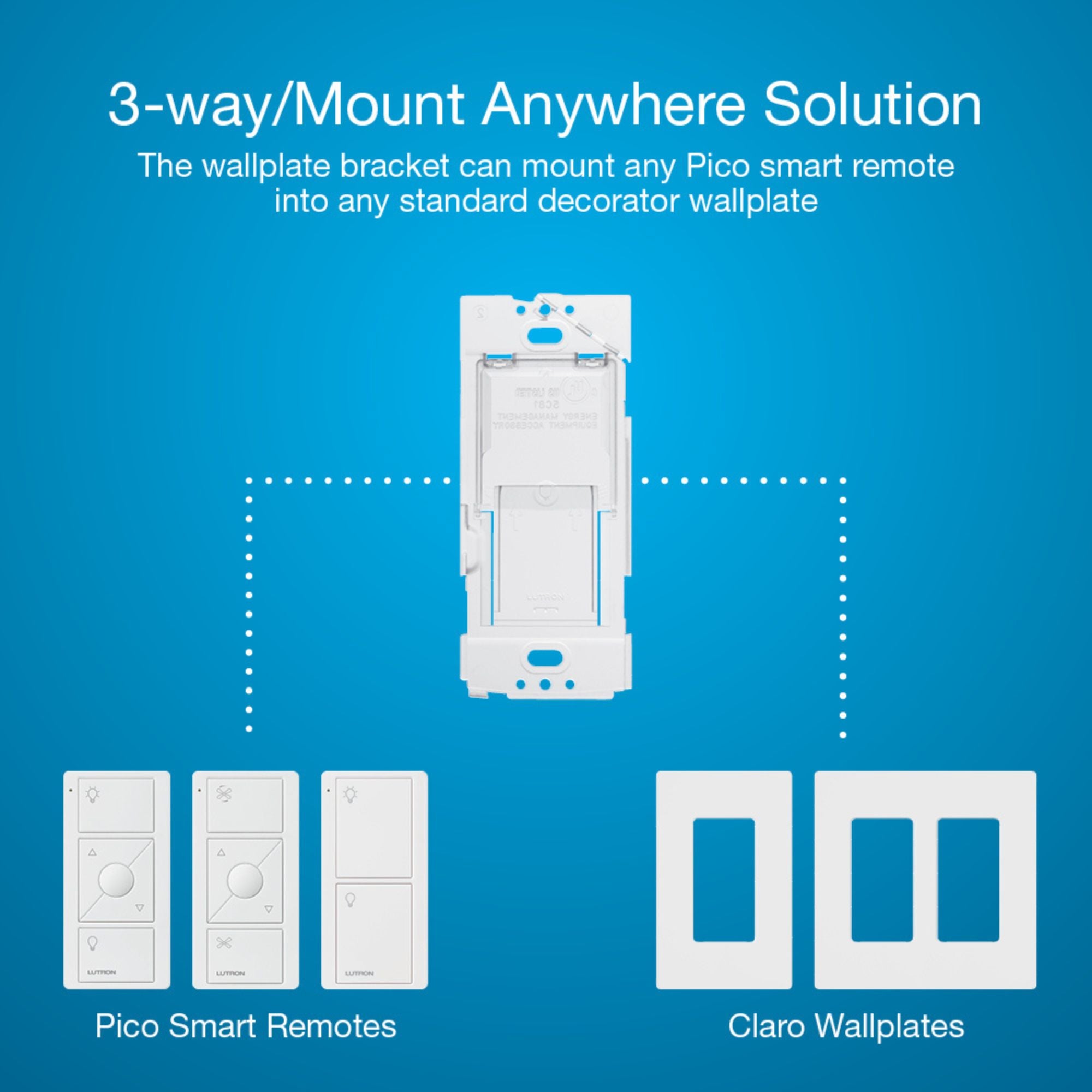Lutron P-DIM-3WAY-WH Caséta Original Smart Dimmer 3-Way Kit with Pico Remote, White