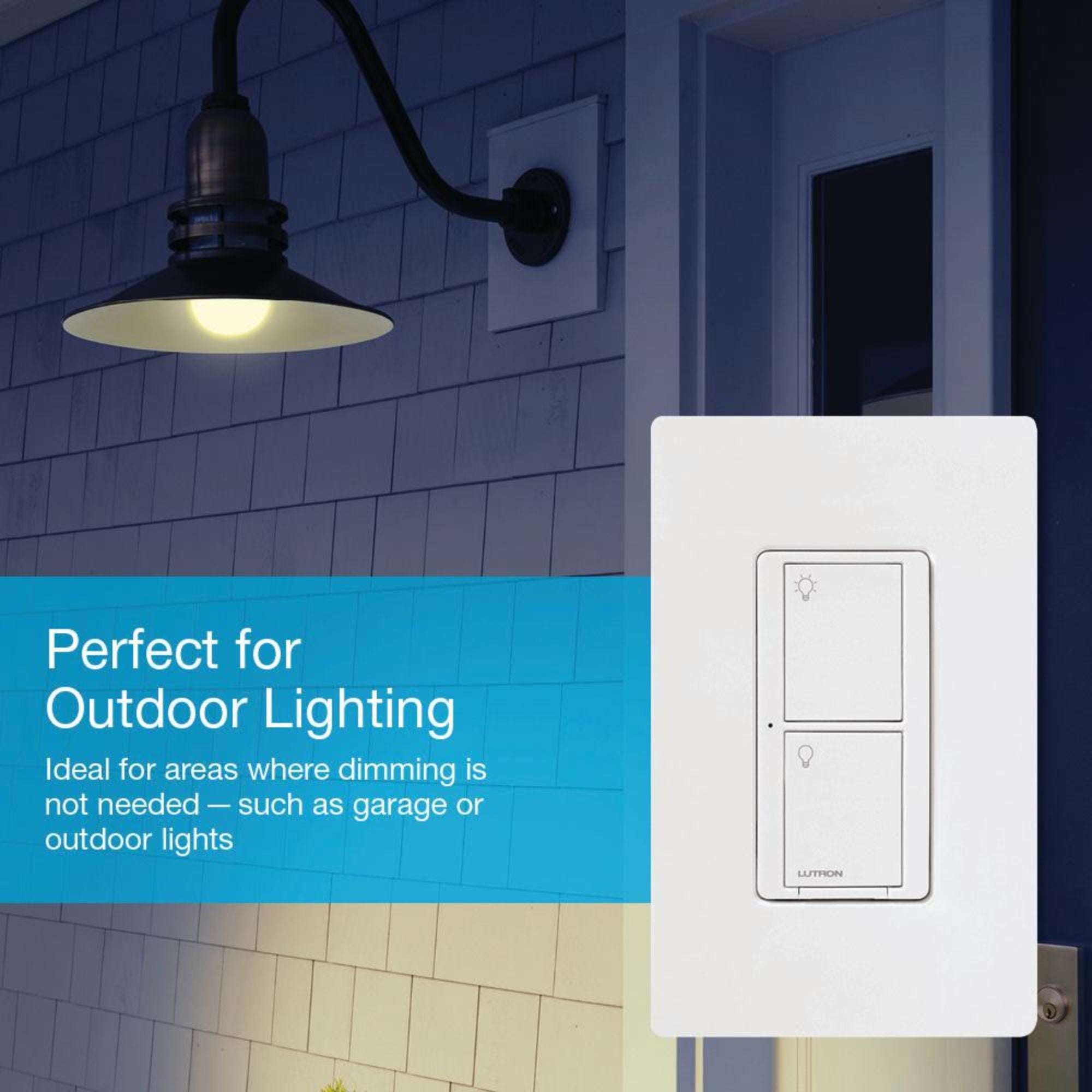 Lutron P-PKG1WS-WH Caseta Original Smart Switch Expansion Kit with Pico Remote, White