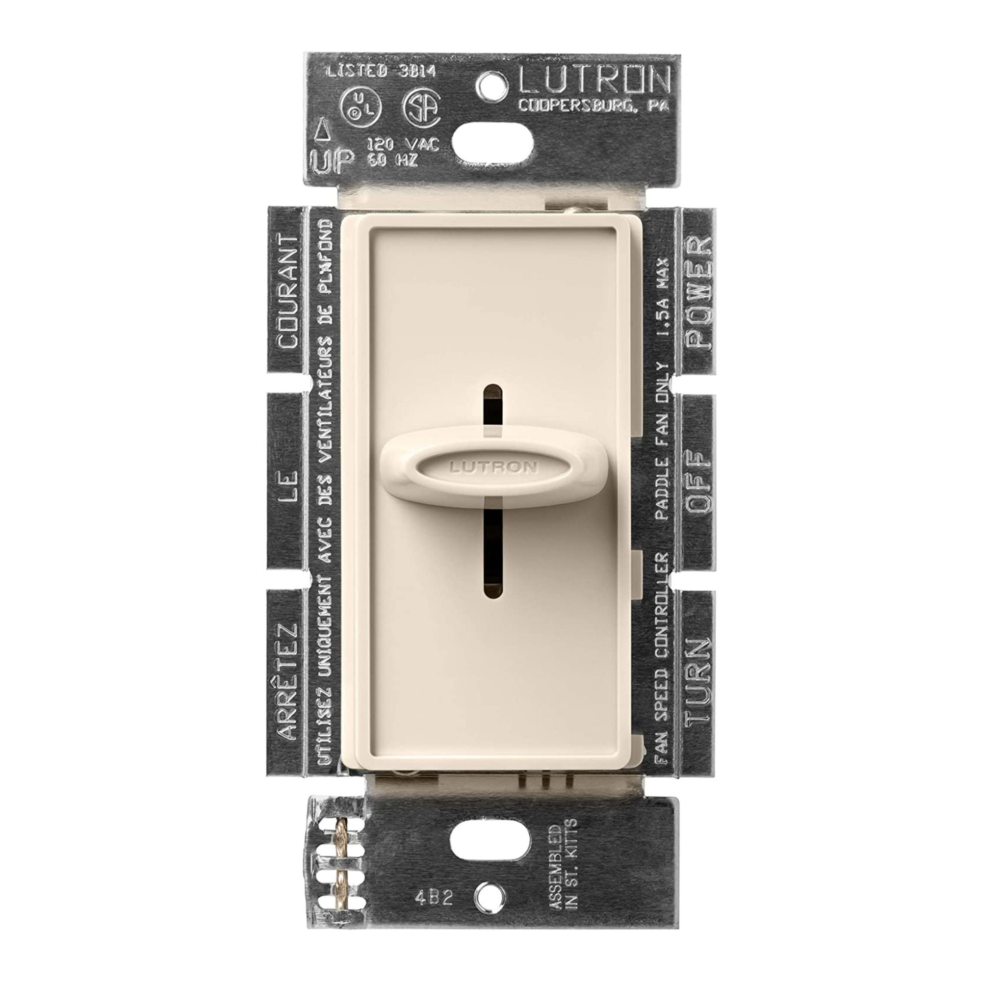 Skylark Quiet 3-Speed Fan Control, Single-Pole, Light Almond