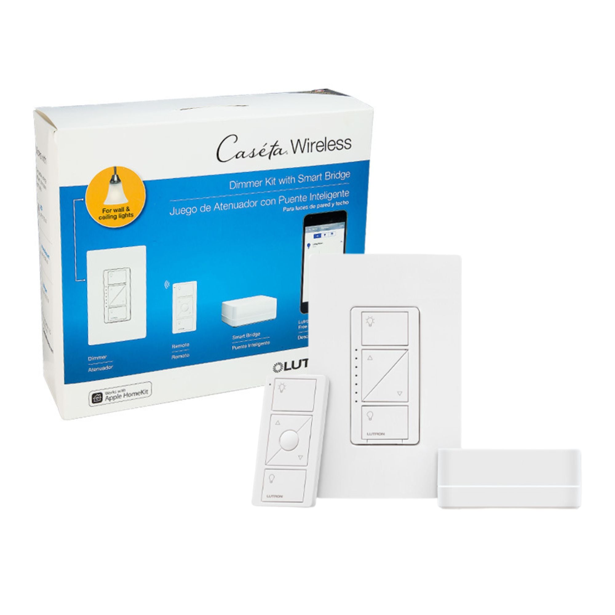 Caseta Wireless PRO Dimmer Switch, Smart Bridge, and Pico Remote Control Kit