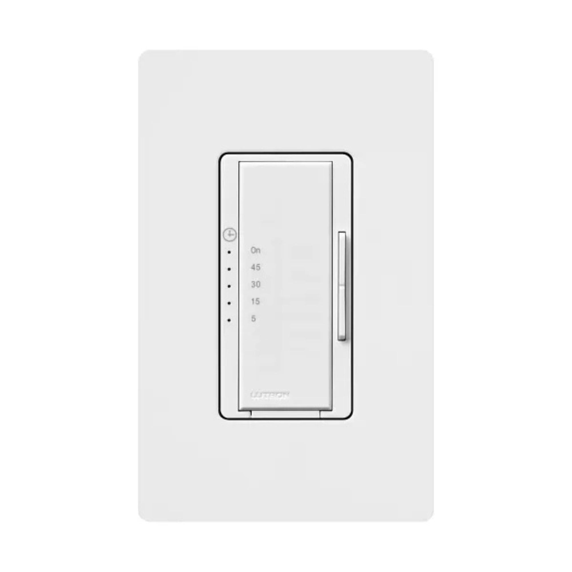 Maestro Countdown Timer Switch, 5-45 Minutes, 3A Fan|150W LED, White - Bees Lighting