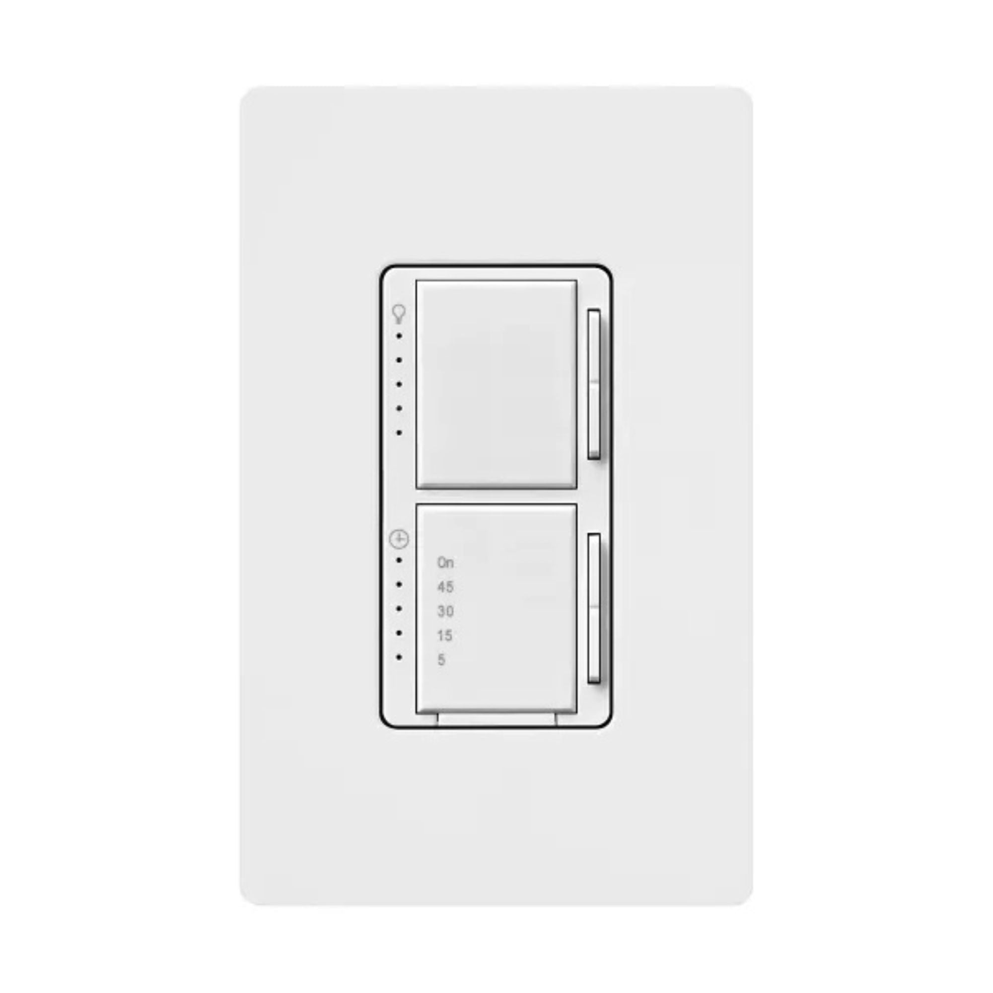 Maestro 5-Level Dimmer/Timer Switch, 75W LED/2.5A Fan, Single Pole, White - Bees Lighting
