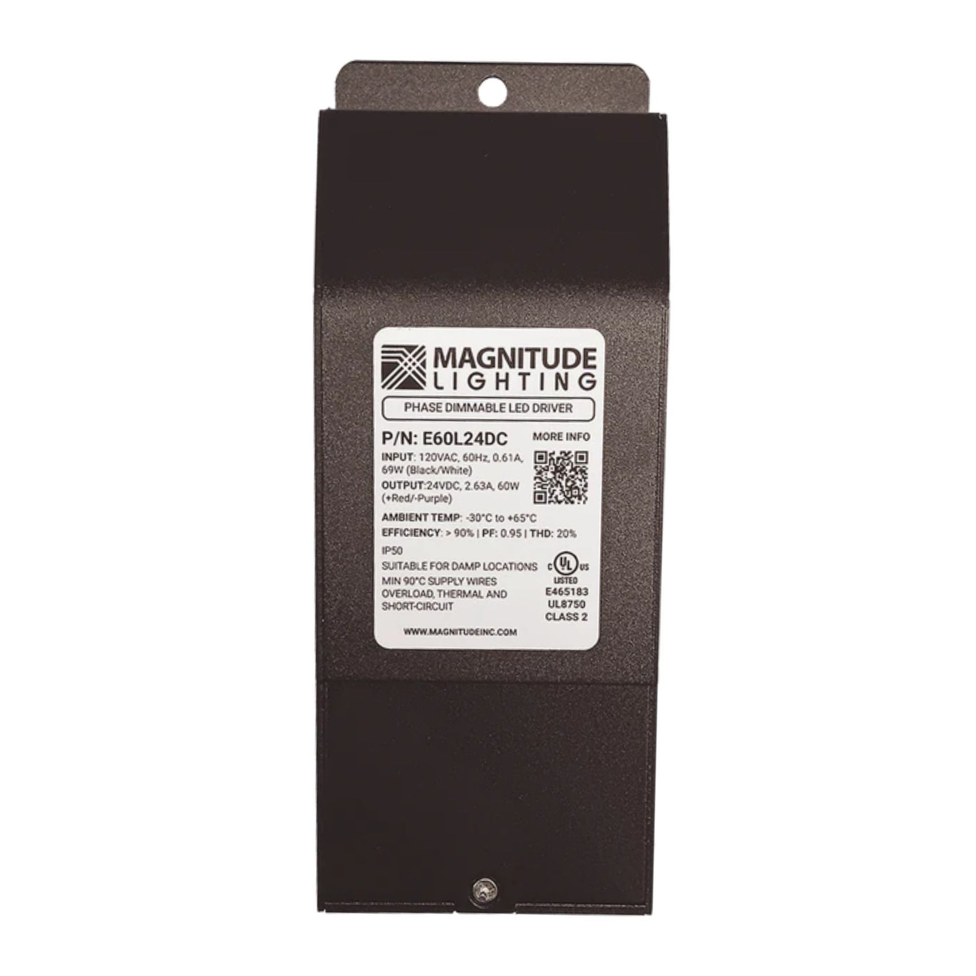 E-Series 60 Watts, 24VDC LED Driver, Class 2, Triac Phase Dimming, NEMA 3R, UL Enclosure - Bees Lighting