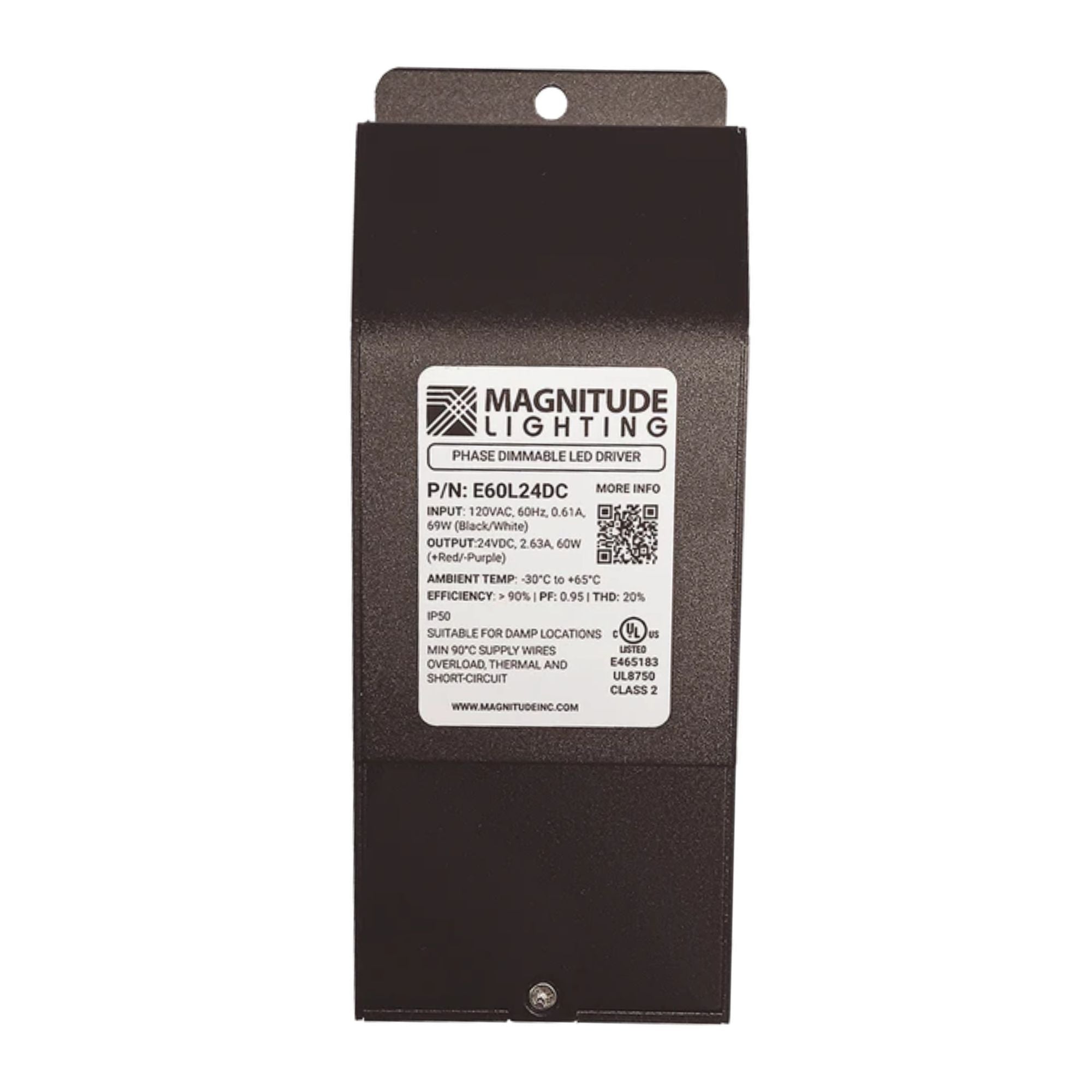 E-Series 60 Watts, 24VDC LED Driver, Class 2, Triac Phase Dimming, NEMA 3R, UL Enclosure - Bees Lighting