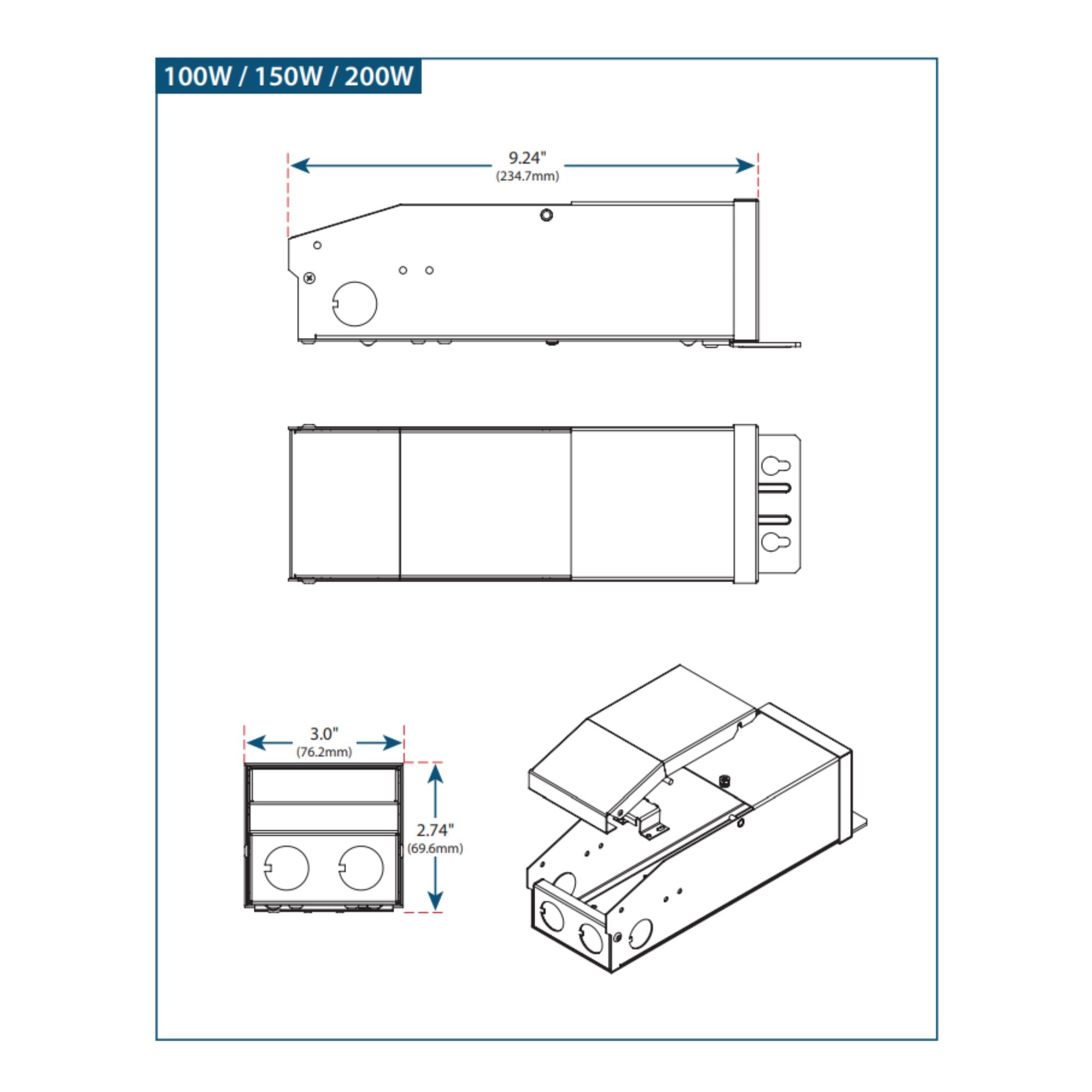 M-Series 100 Watts, 12VDC Magnetic LED Driver, MLV Triac Dimming, 120V Input - Bees Lighting