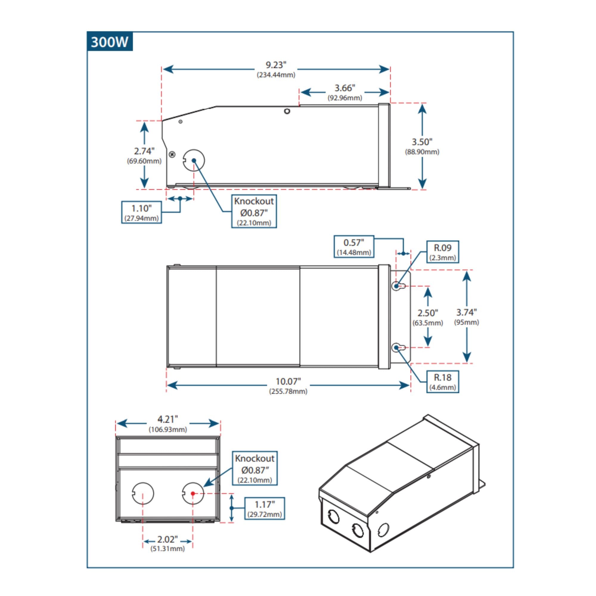 M-Series 300 Watts, 12VDC Magnetic LED Driver, MLV Triac Dimming, 120V Input - Bees Lighting