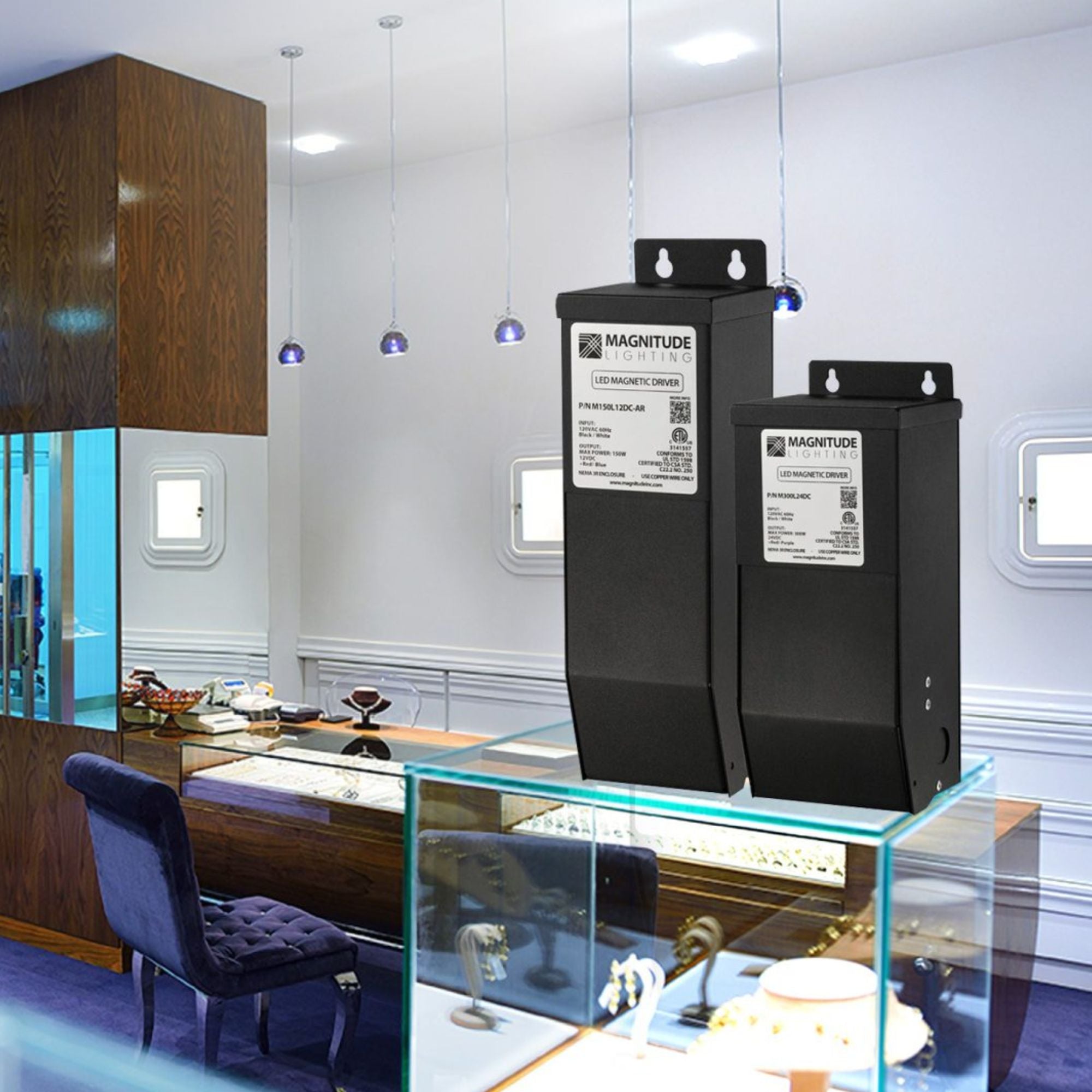 M-Series 150 Watts, 12VDC Magnetic LED Driver, MLV Triac Dimming, 120V Input - Bees Lighting