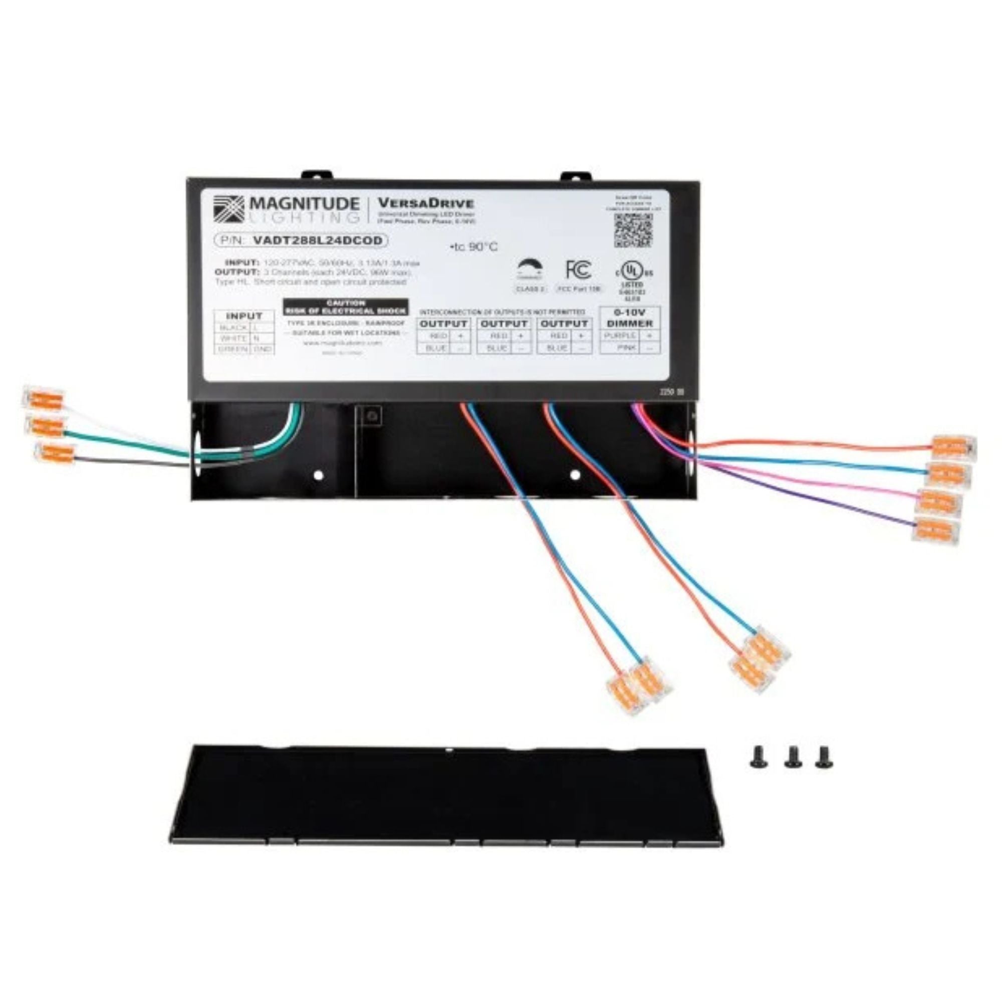 VersaDrive 3 x 96 Watts, 24VDC 5-Way Universal Dimmable LED Driver, Class 2, NEMA 3R - Bees Lighting