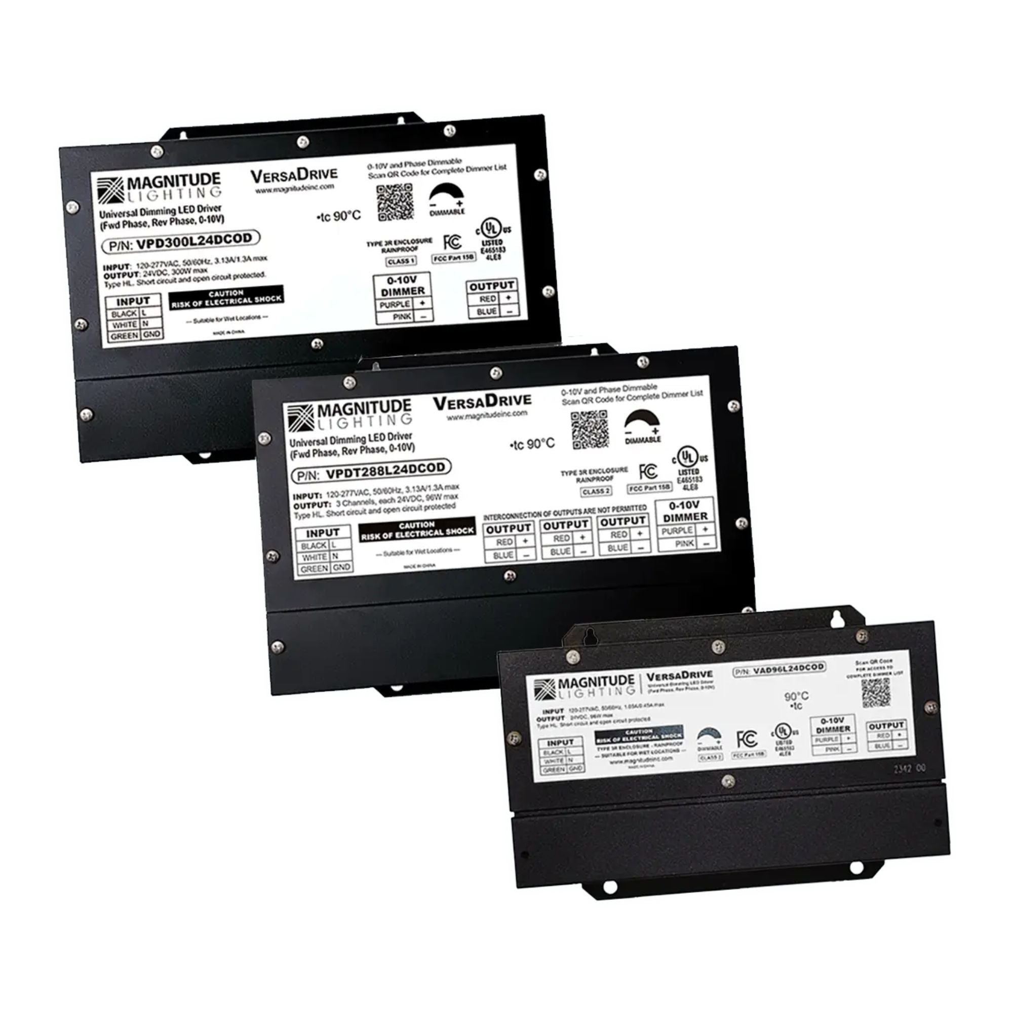 Magnitude Lighting - VersaDrive 96W 24VDC LED Driver with 5-Way Dimming, Class 2, 120-277V | Bees Lighting