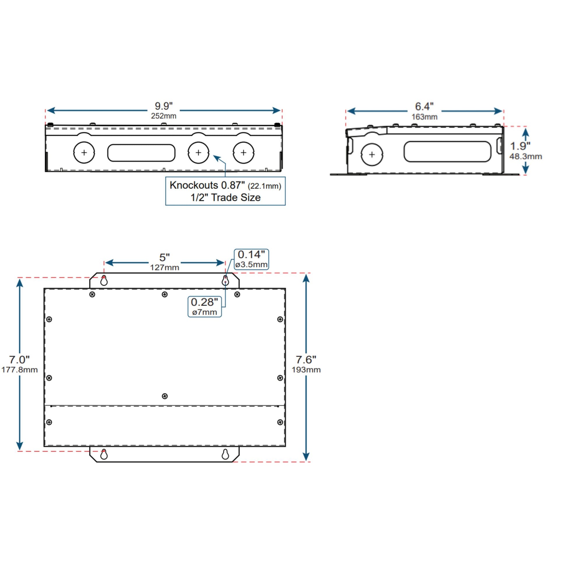 VersaDrive 96 Watts, 24VDC 5-Way Dimming LED Driver, Class 2, NEMA 3R - Bees Lighting