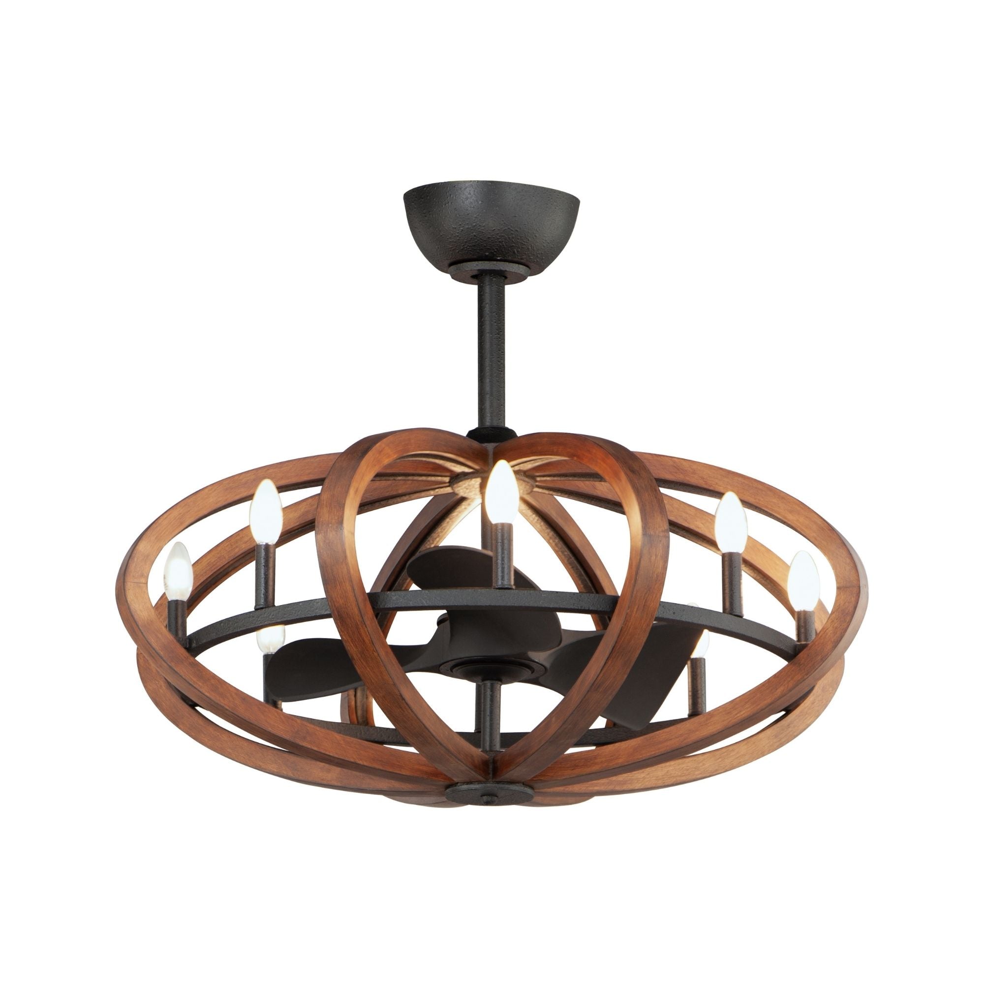 Bodega Bay 8-Light Wifi-Enabled LED Fandelight 36 Inch Antique Pecan and Anthracite Finish