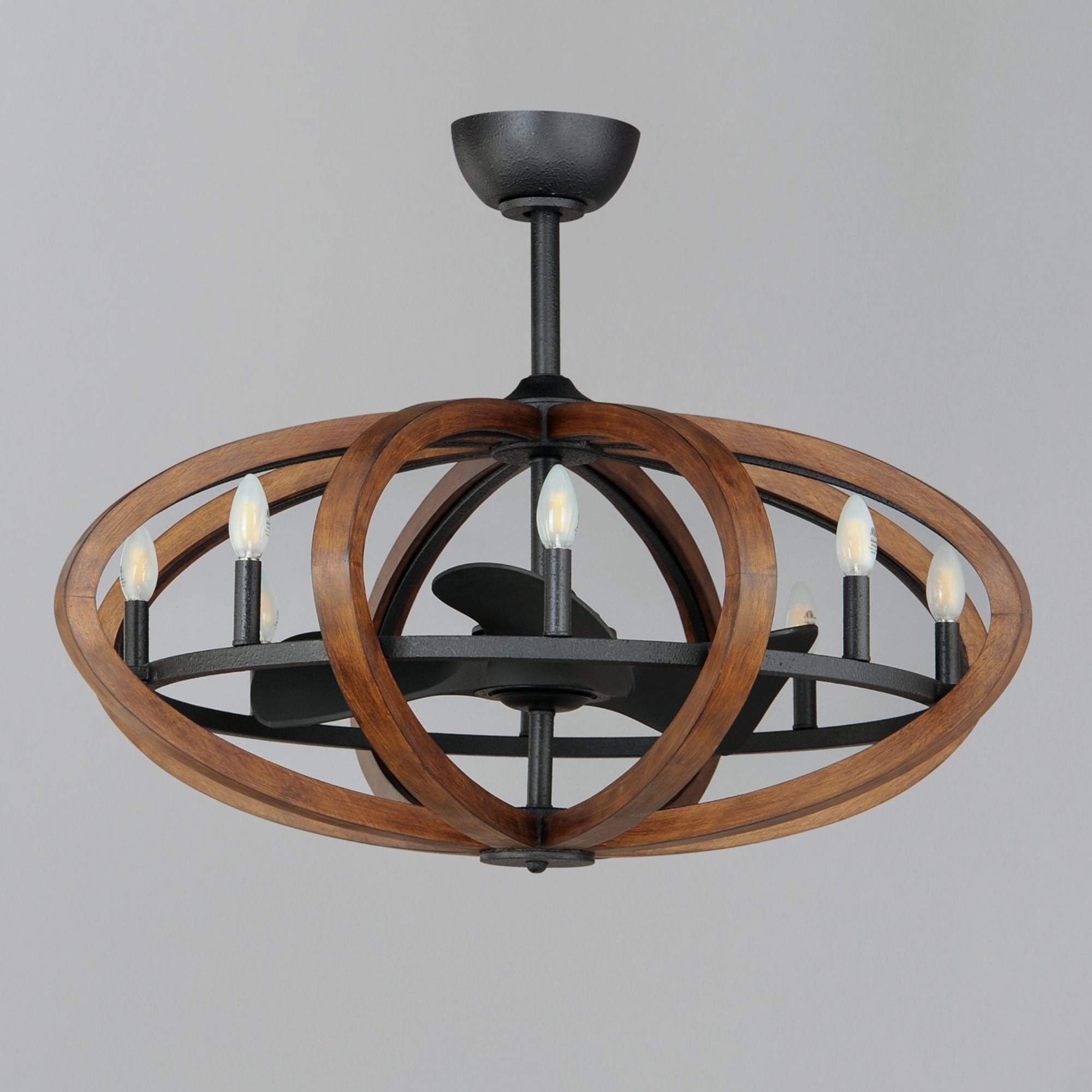 Maxim Lighting - Bodega Bay 8-Light Wifi-Enabled LED Fandelight 36 Inch Antique Pecan and Anthracite Finish | Bees Lighting