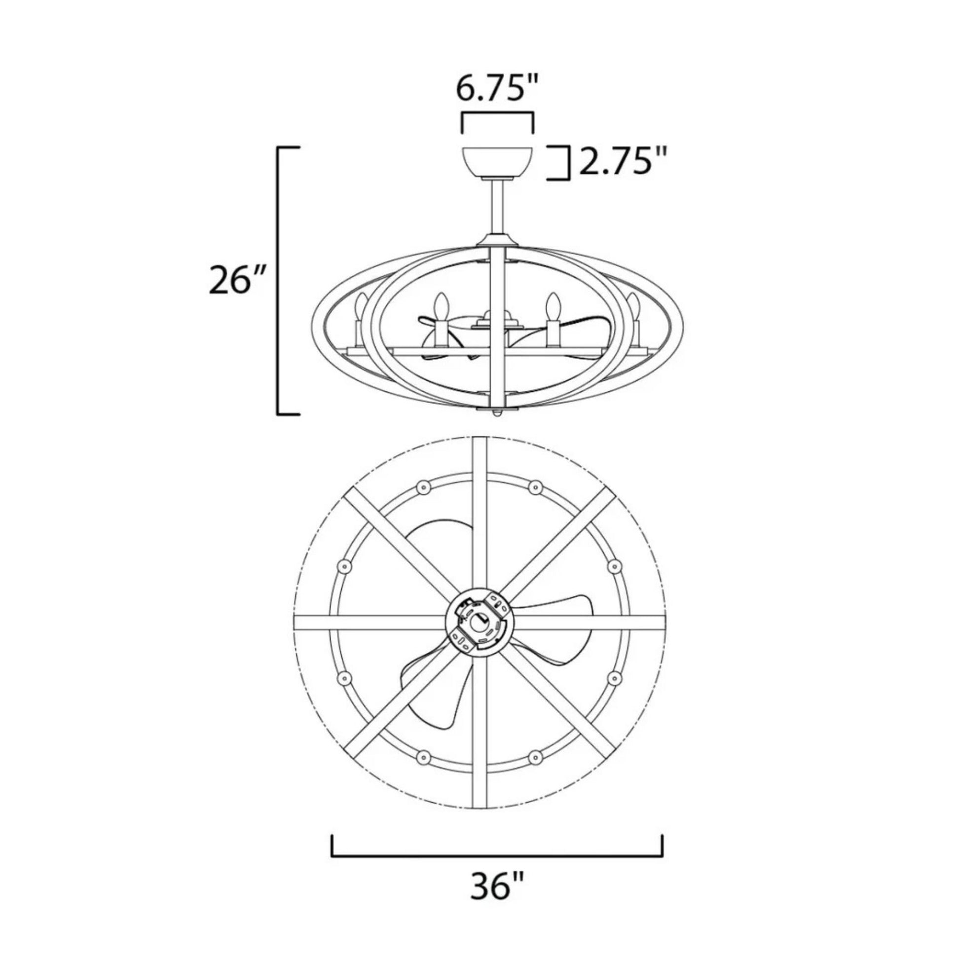Maxim Lighting - Bodega Bay 8-Light Wifi-Enabled LED Fandelight 36 Inch Antique Pecan and Anthracite Finish | Bees Lighting