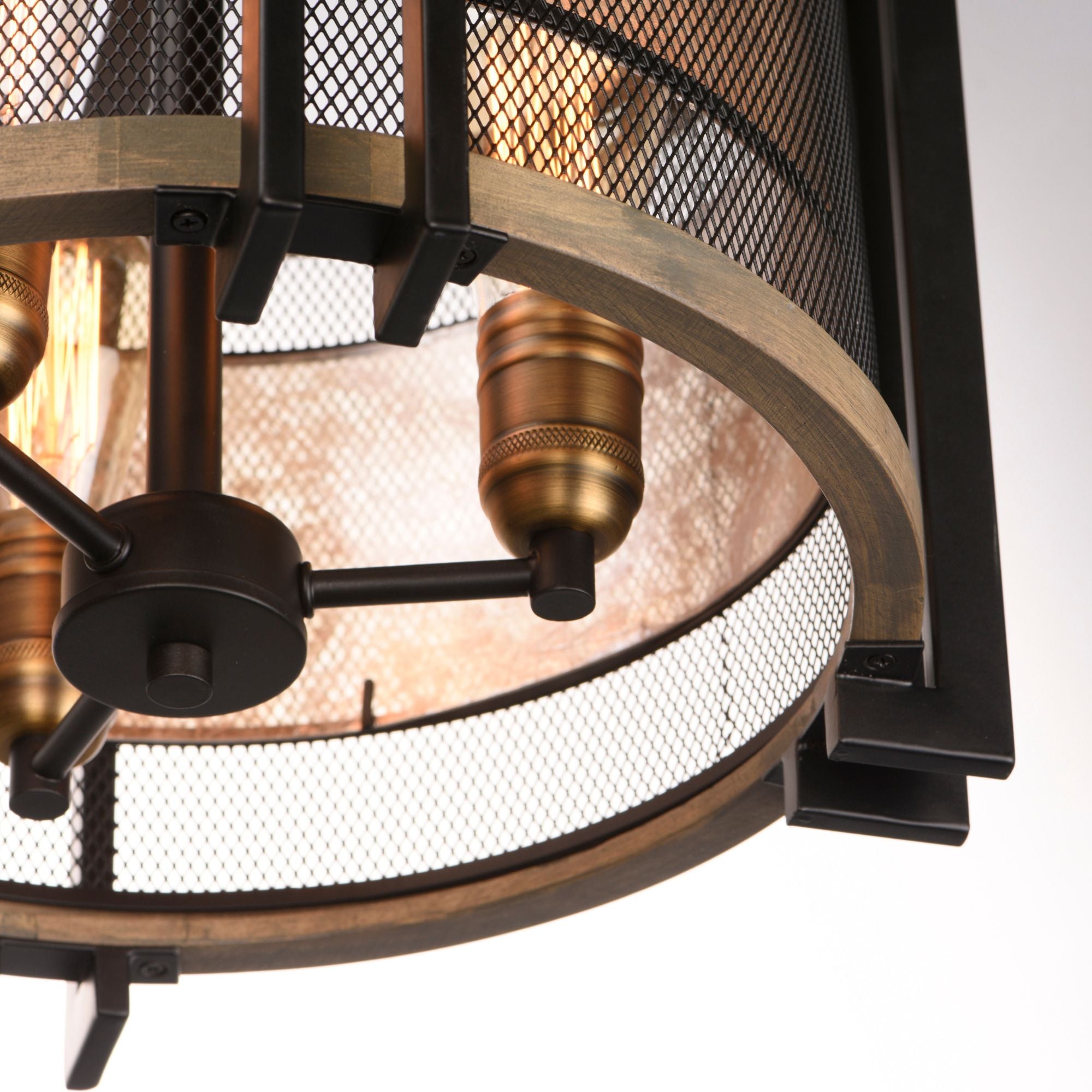 Boundry 17" 3 Lights Semi flush Mount, Black finish