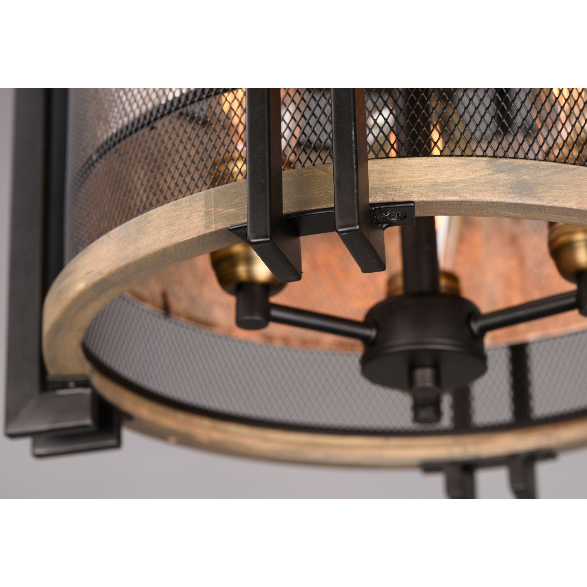 Boundry 17" 3 Lights Semi flush Mount, Black finish