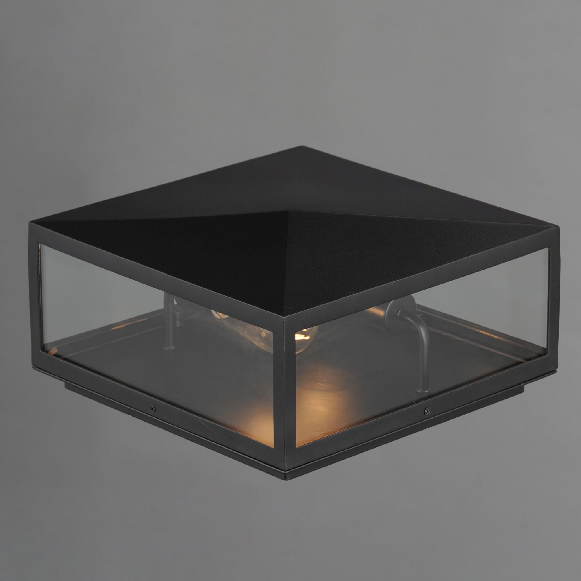 Catalina 13" 2-Light Outdoor Column Light / Deck Cap Lantern, Dark Bronze Finish