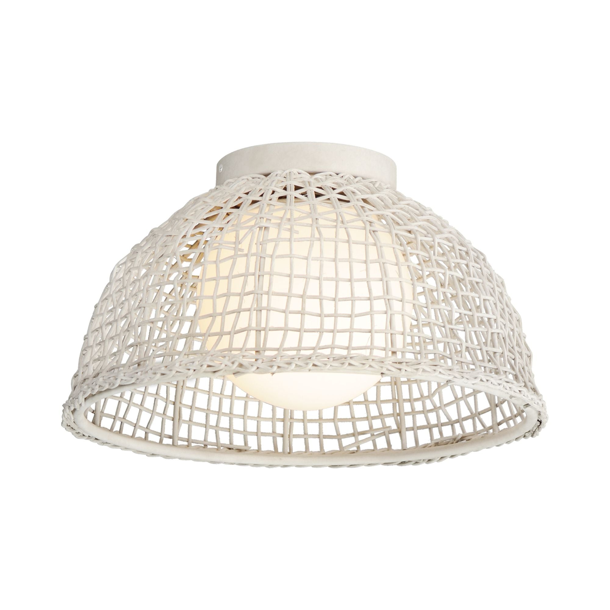 Cestino 16" Flush Mount, Weathered White Finish